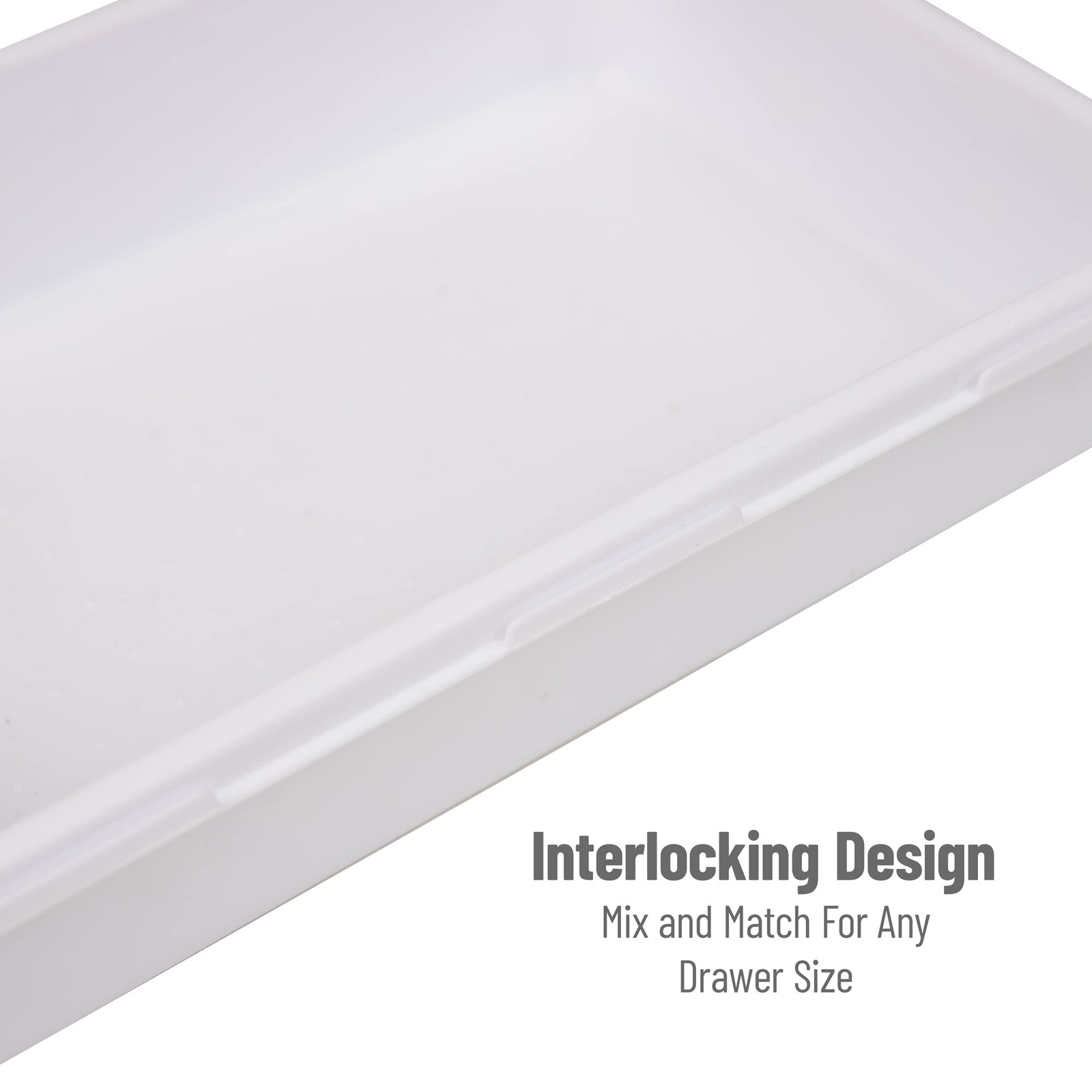 Mind Reader 8-Pc Drawer Organizer, Desk 8-Piece White, White