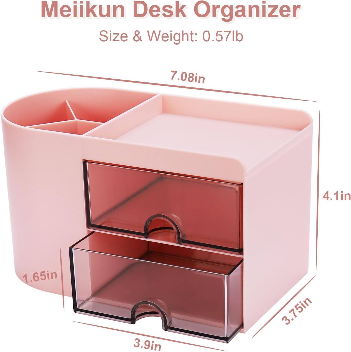 Desk Organizer with Drawer, Pen Organizer for Desk, Small Pencil Holder, Desk Or