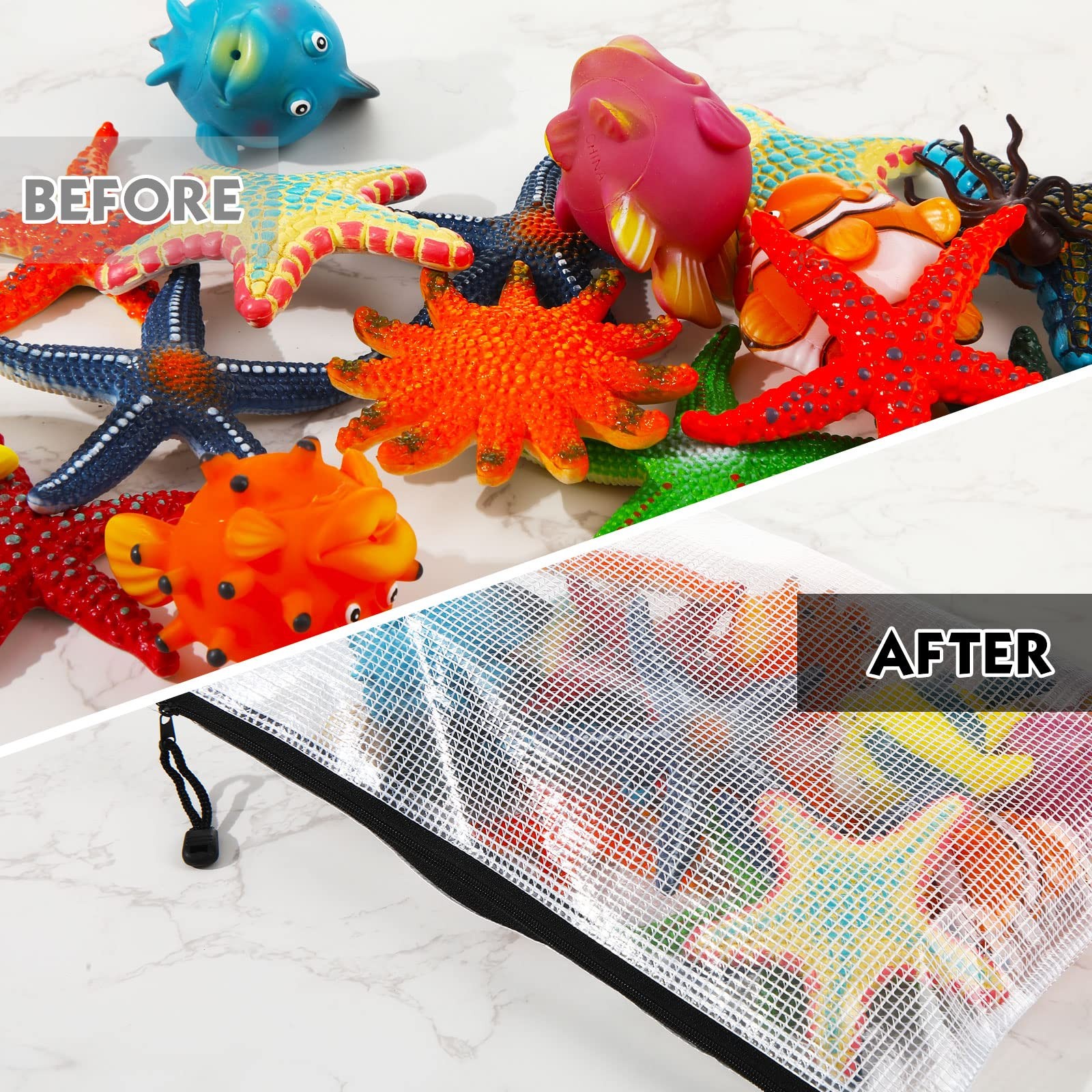 Zhehao 100 Pcs A4 Mesh Zipper Pouch Bag Bulk Mesh Pouch Zipper Waterproof Clear