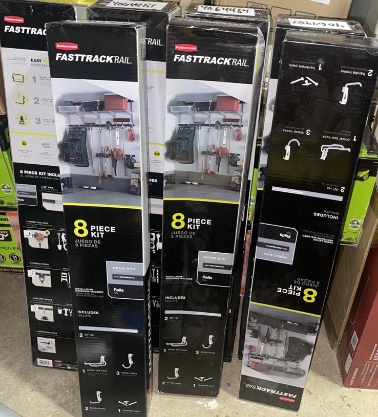 Rubbermaid FastTrack Garage Organization Storage Steel 8pc 8 Piece 32″ Rail Kit