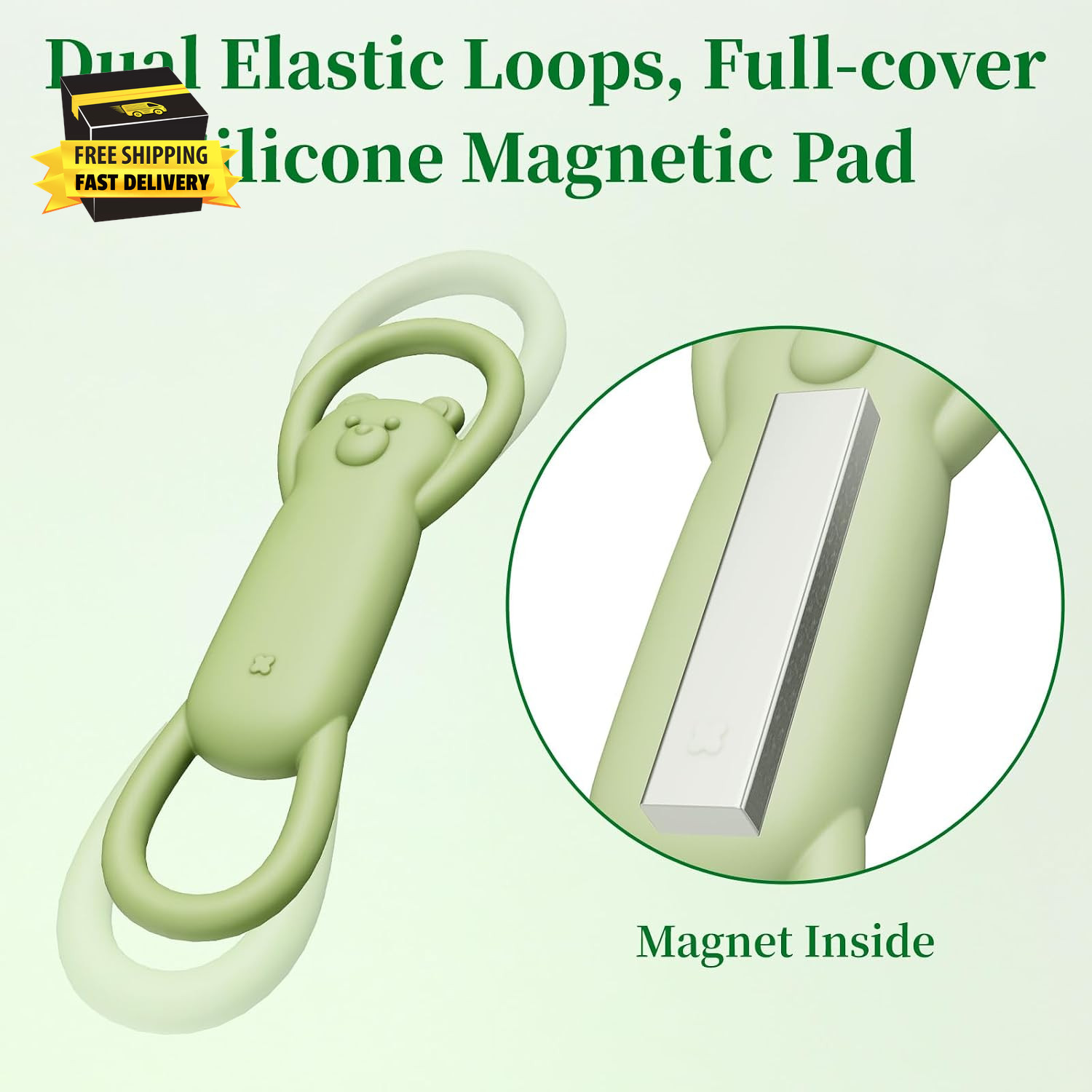 4 Pcs Magnetic Pen Holder for Refrigerator, Silicone Adjustable Pen Pencil Holde