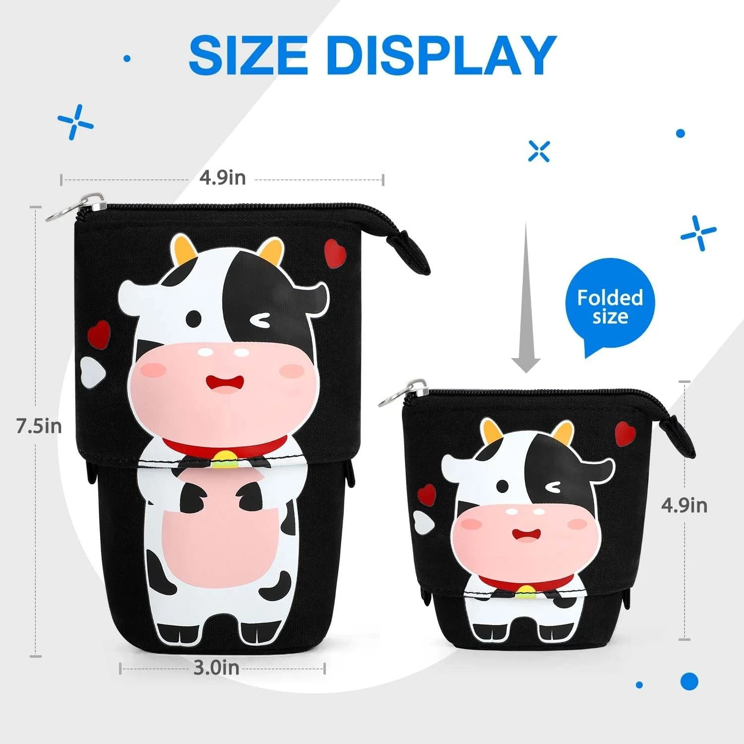 Cute Standing Pencil Case for Kids, Pop Up Pencil Box Makeup Pouch