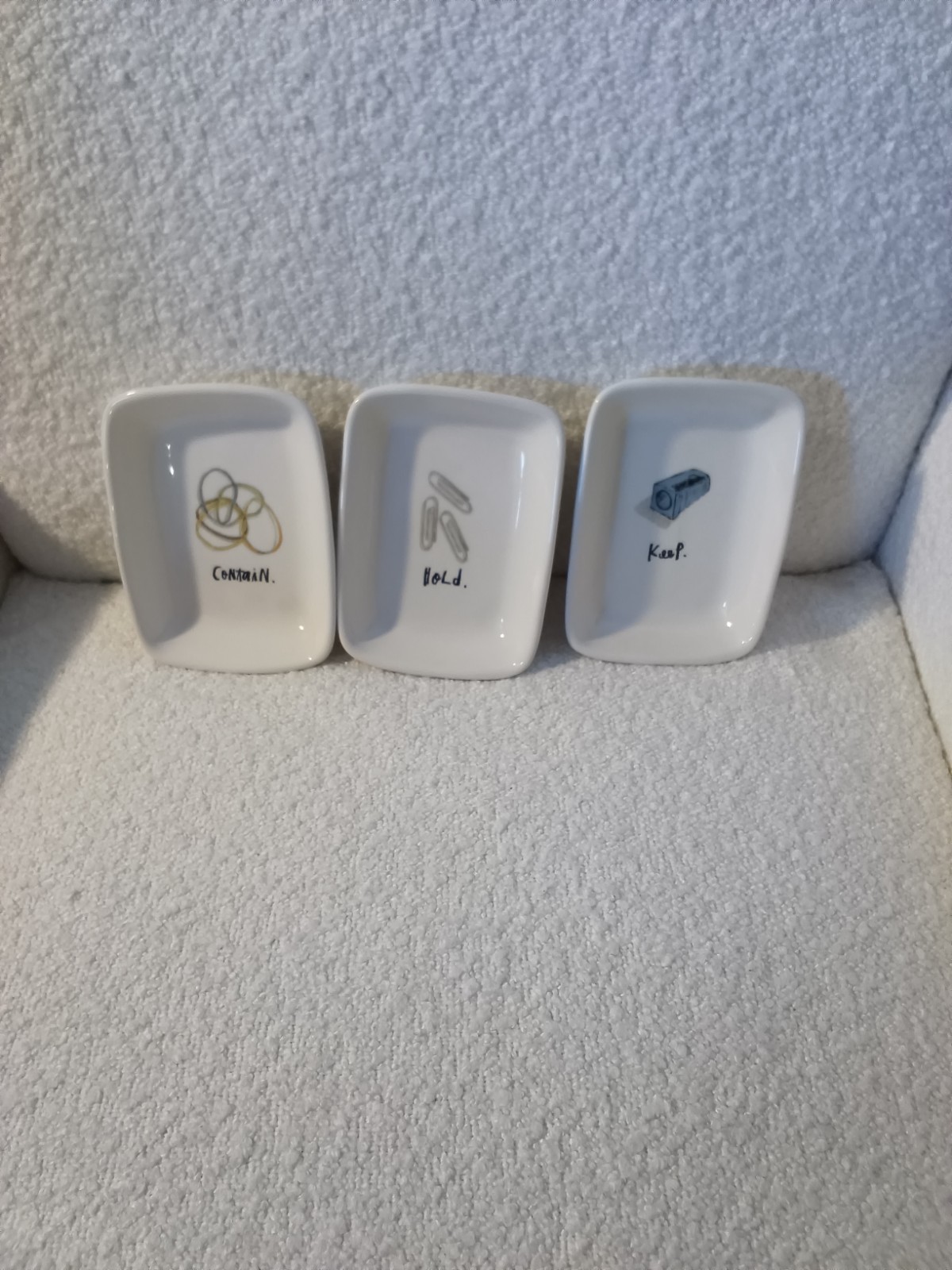 Rae Dunn Office Desk Workspace Drawer Organizer Dish Set Hold Keep Contain NWT