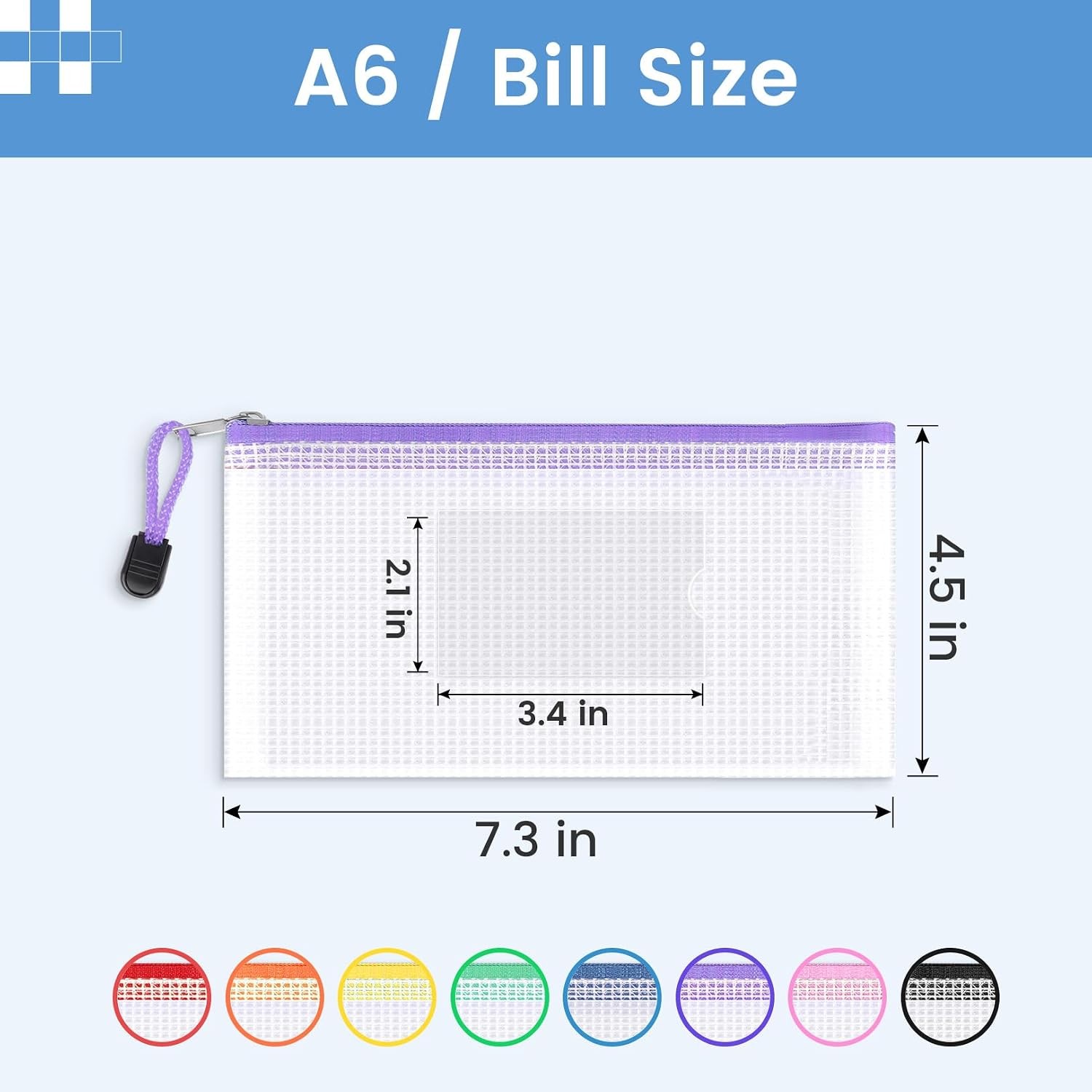 Sooez 24 Pack Mesh Zipper Pouch Bags with Label Pocket, A6 (9.1×4.7 in) Small Pe