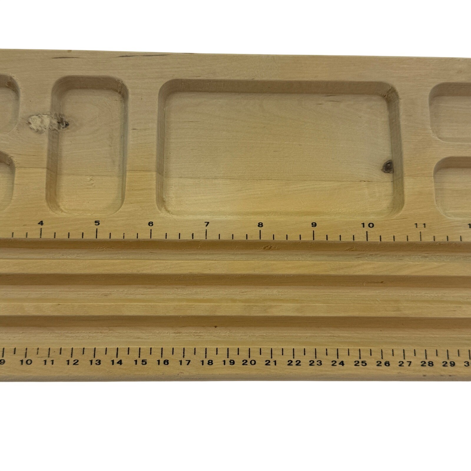 Pine Beading Jewelry Sorting & Measuring Tray w/ Seed Bead Compartments & Ruler