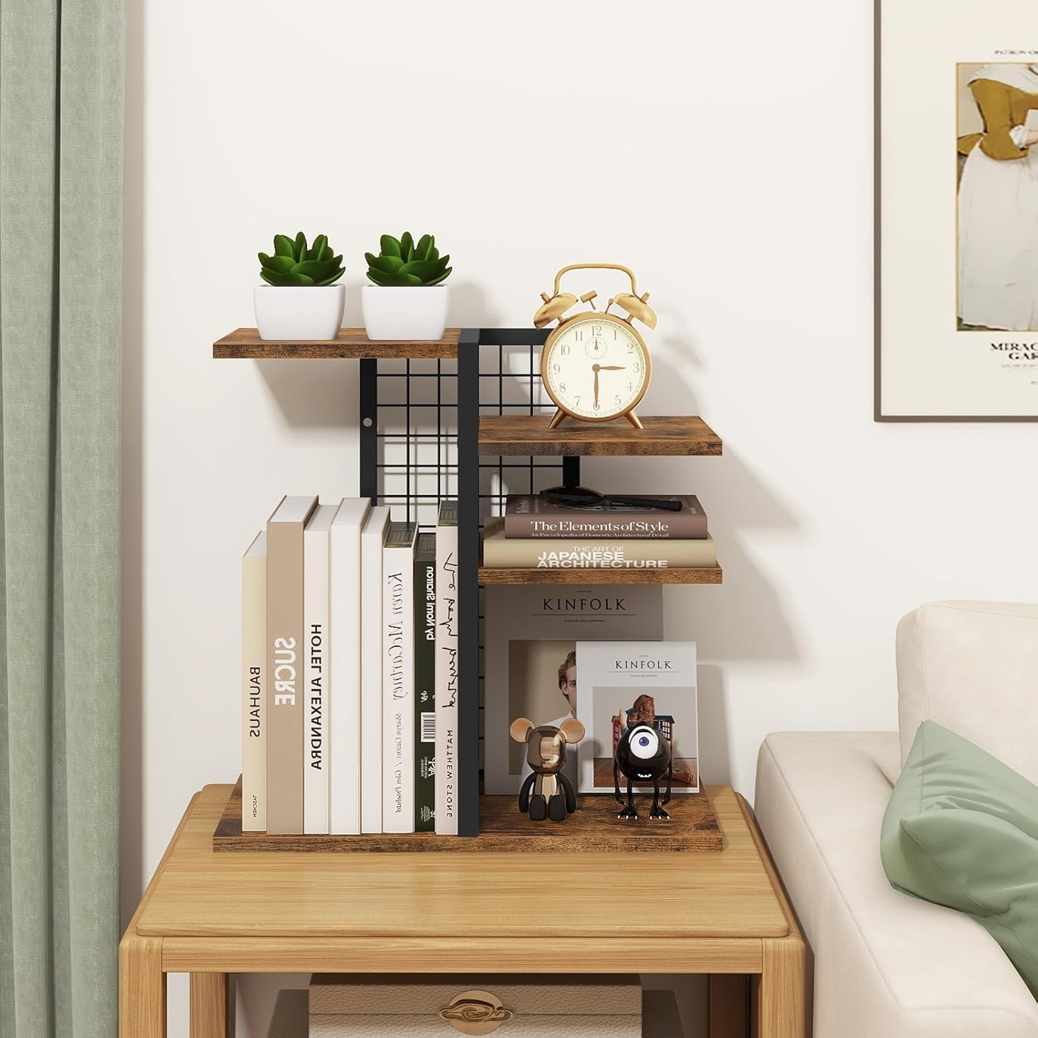 ELITEROO Desktop Shelf Organizer, 15.74 L x 7.87 W x H inches, Brown