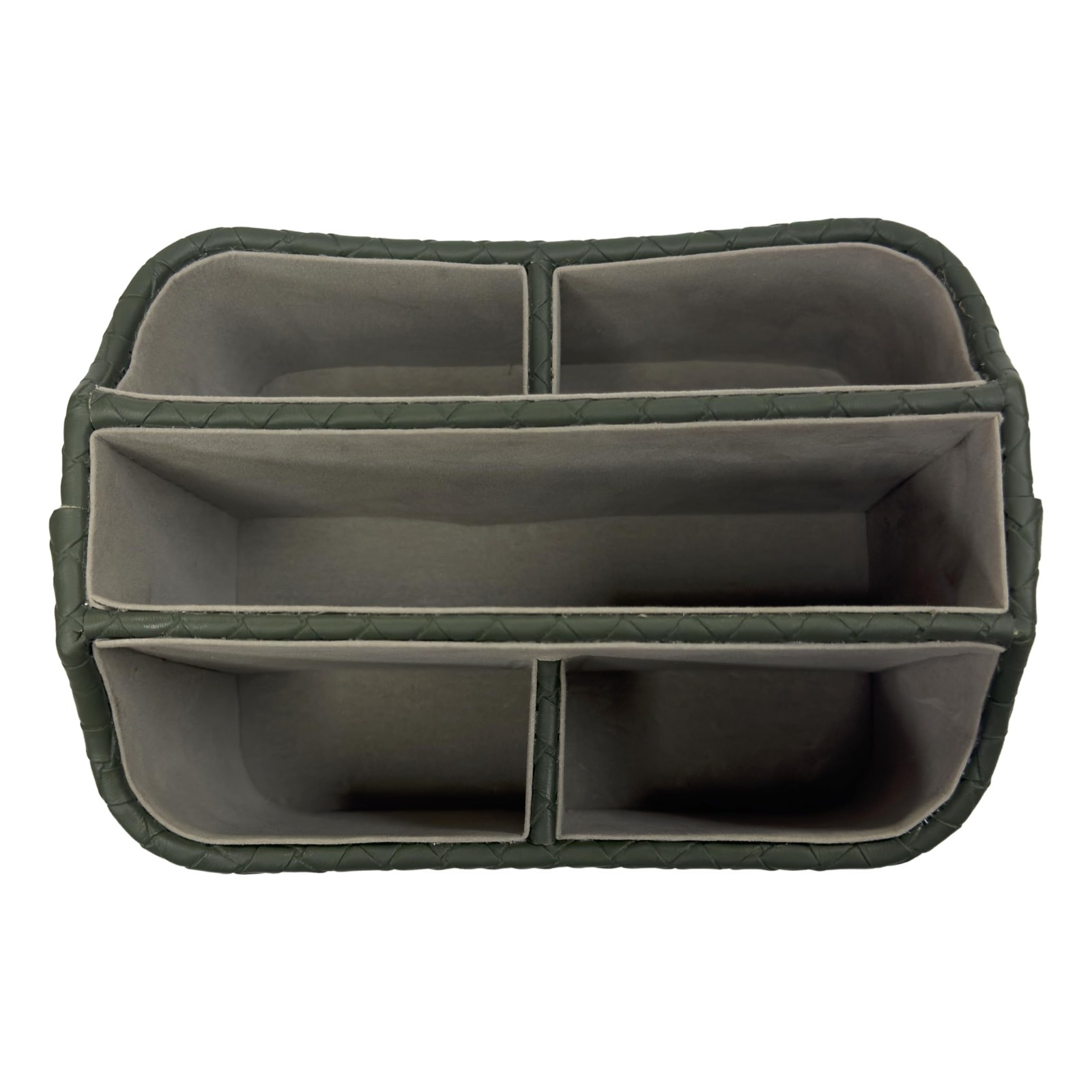 UnionBasic Rotating Desk Organizer, 360 Spinning Caddy, Woven Green