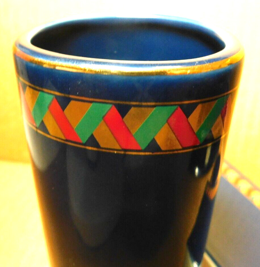 OSS~Otigari Florentine Cobalt Blue Gold Trim Japan Judith Raices Desk Set 1980’s