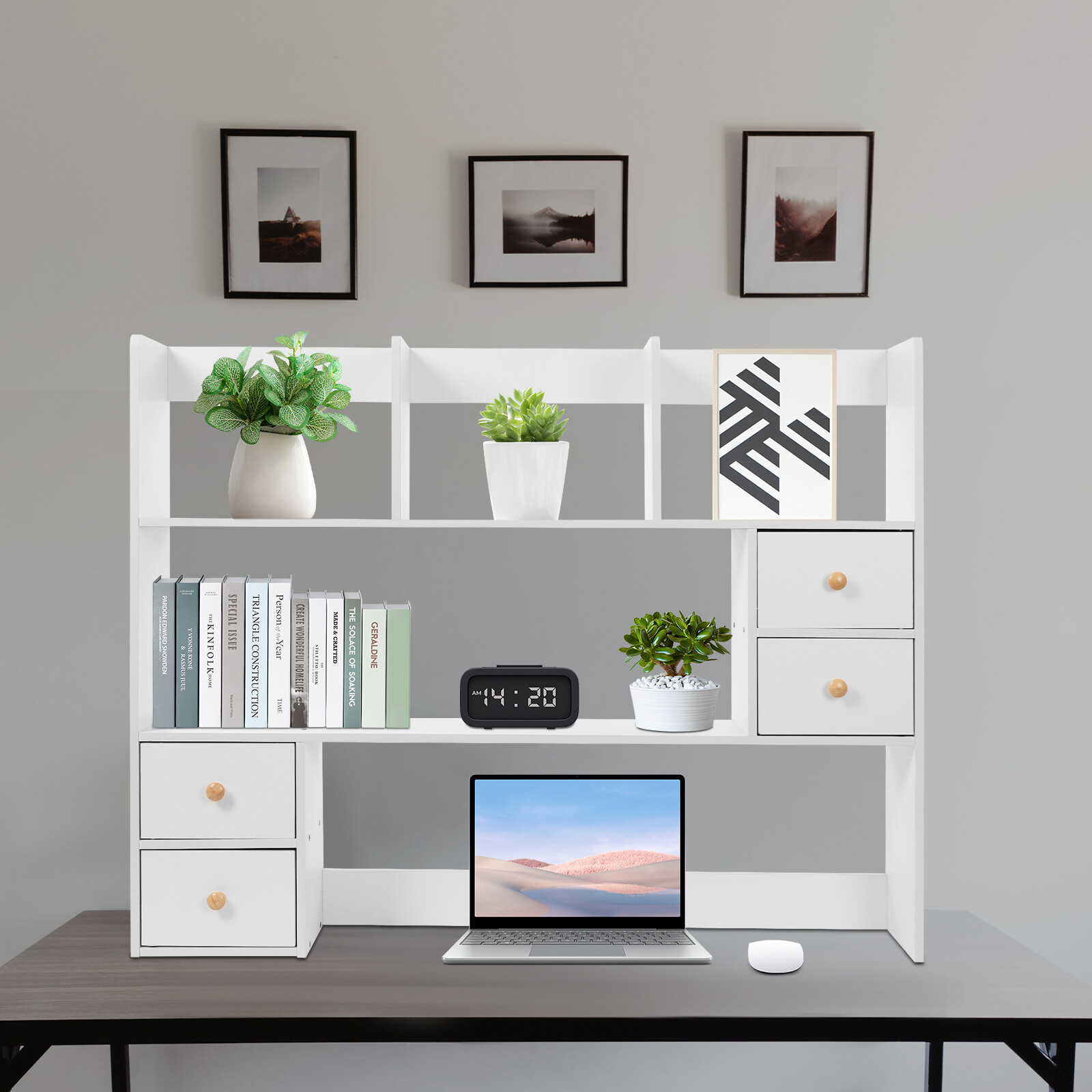 3 Tier 100cm Office Desktop Organizer Stand Storage Rack Tabletop Display Rack