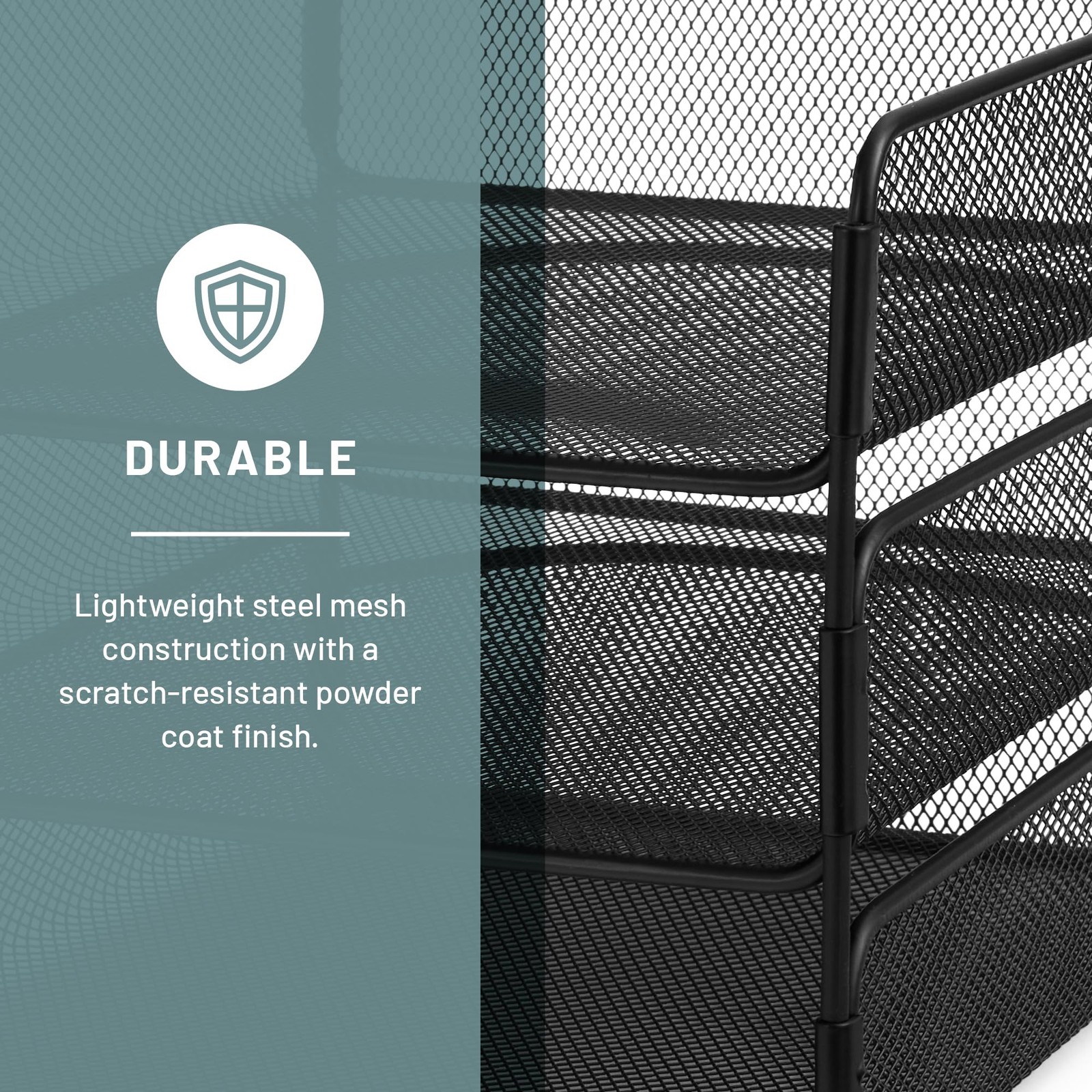 Safco Onyx Desk Organizer, 3 Trays, Office and Classroom Mailbox, Paper and M…