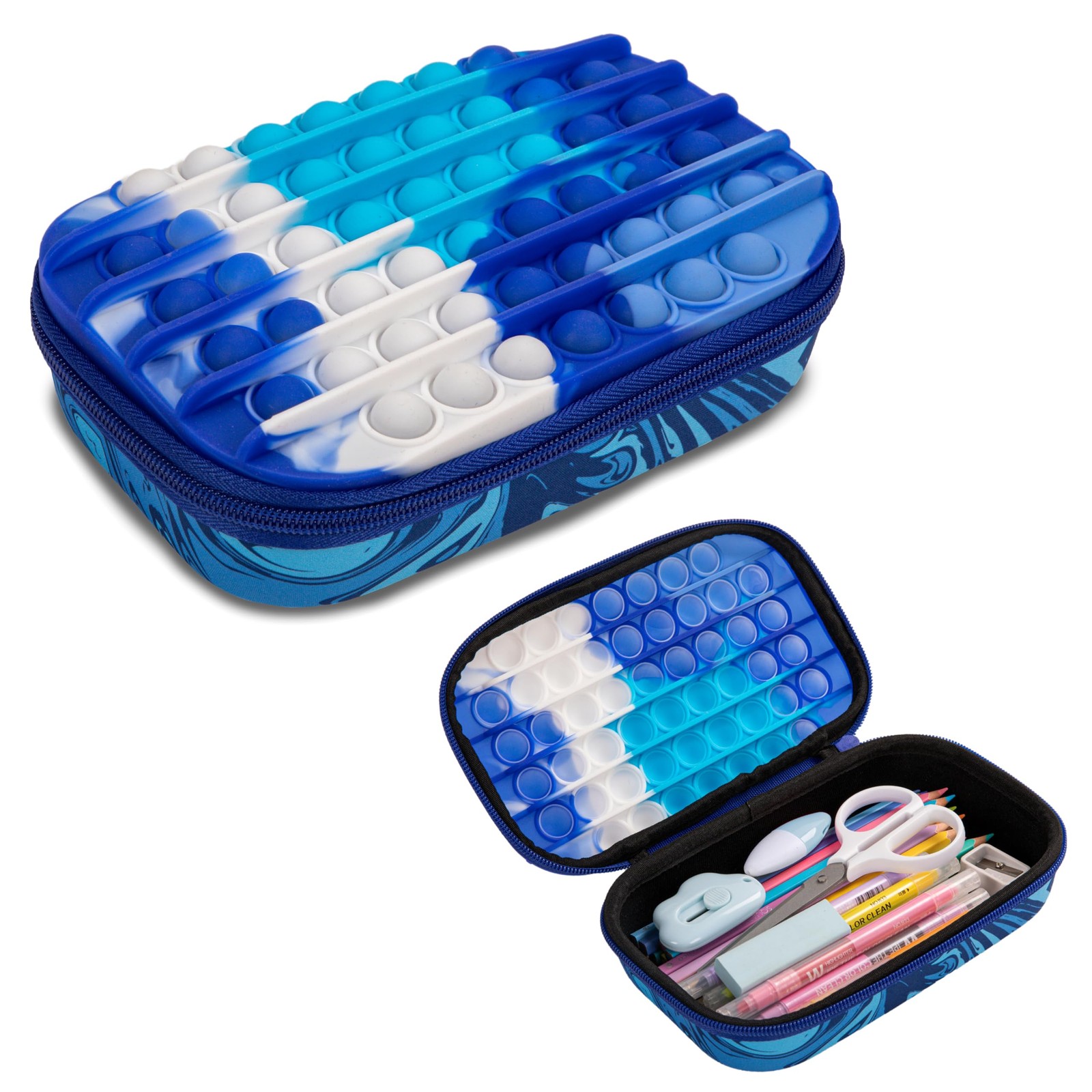 POP Pencil Case for Boys, Silicone Sensory Fidget Pencil Case for School, Lar…