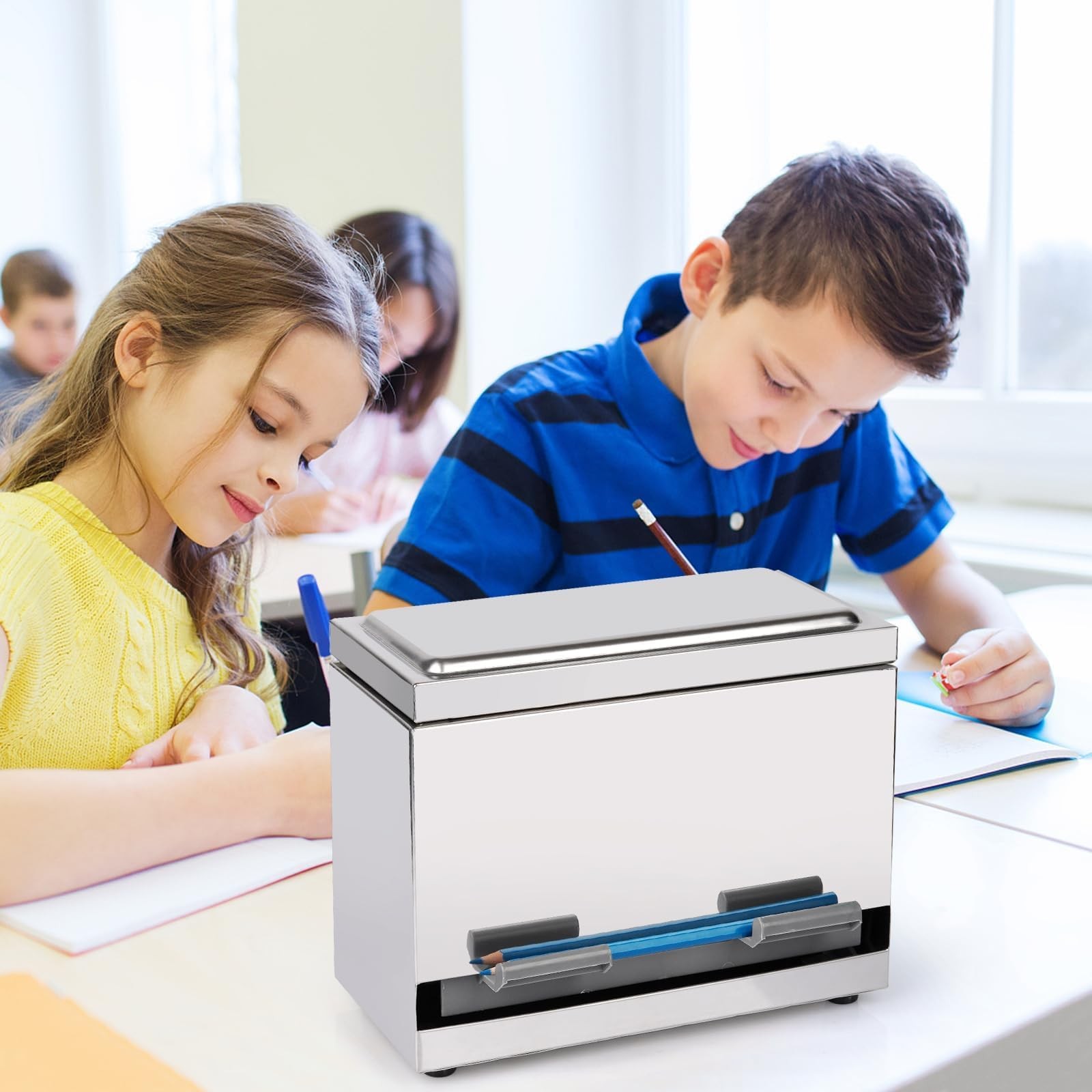 Stainless Steel Pencil Dispenser/Pen Holder for Classroom Home Restaurant for…