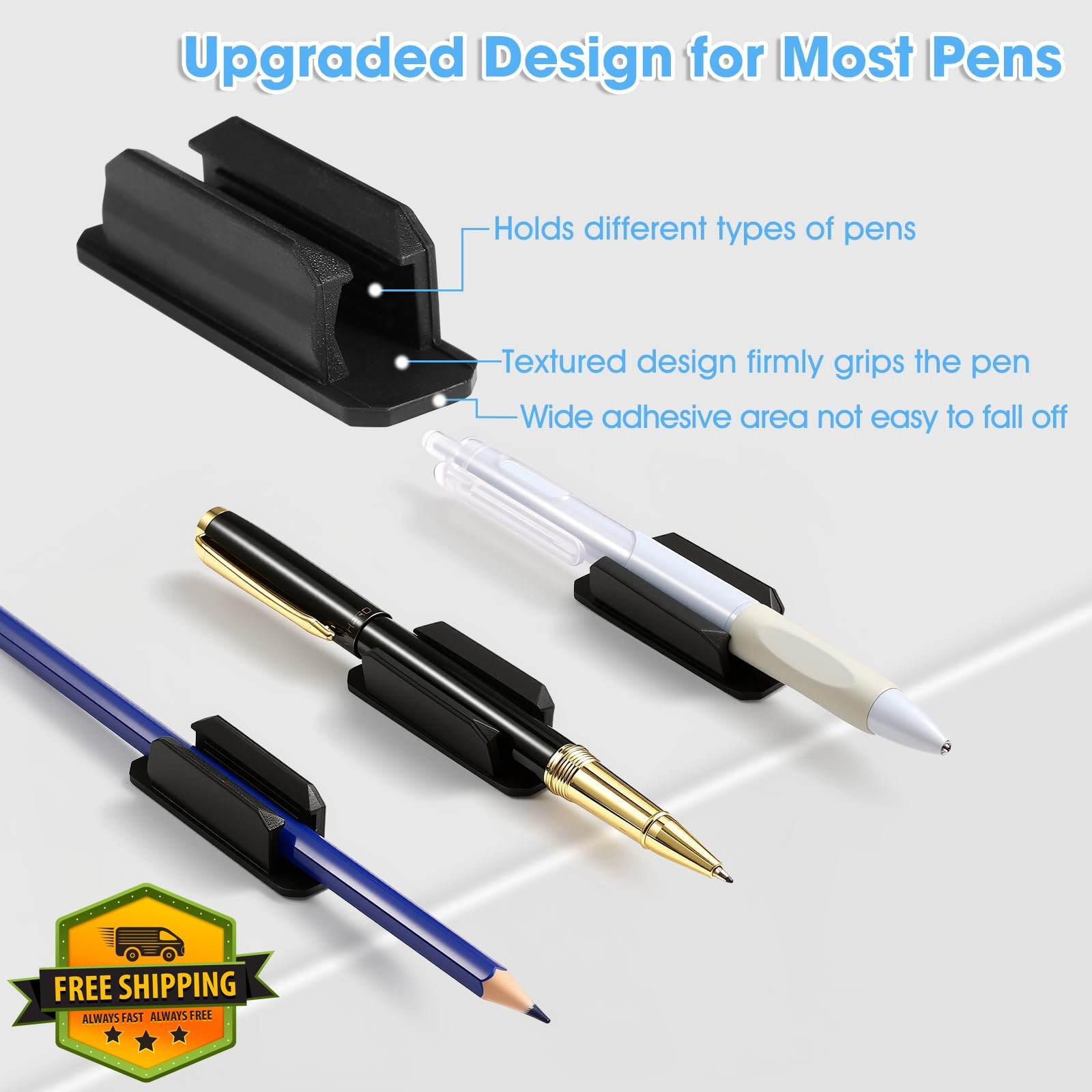 VZZNN 40 Pack Adhesive Pencil Holders, Desk Pen Grips Silicone