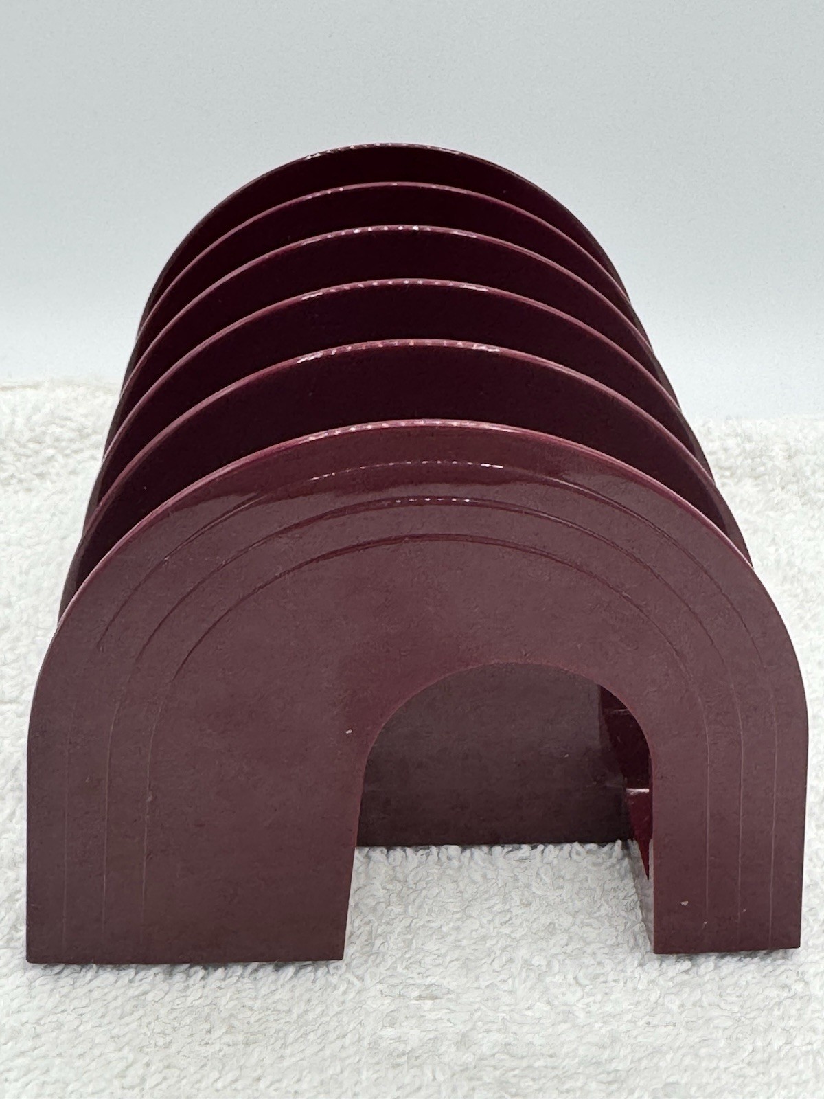 Vintage Eldon Rainbow Arch letter desk organizer Small Burgundy