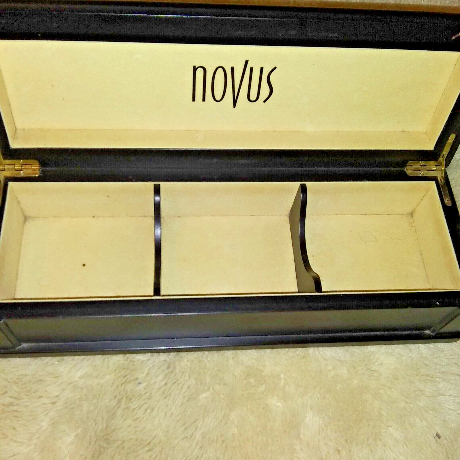 Wooden Tea storage Box 3 Compartment Rectangle Novus