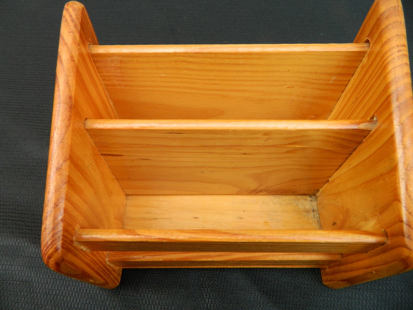Vintage Wooden Desk Organizer Mail Sorter Letter/Device Holder oak wood Finish