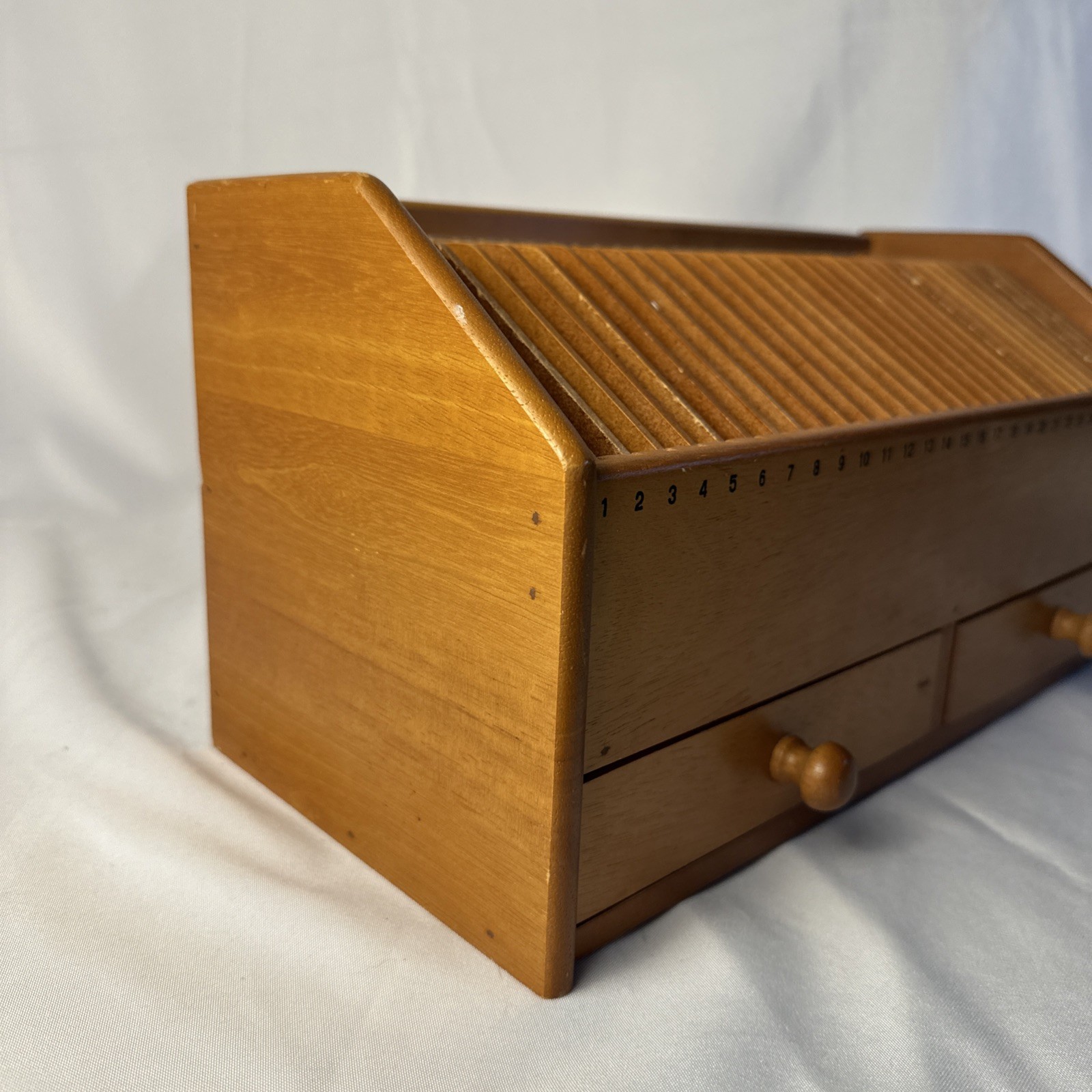 31 Day Wooden Monthly Bill Mail Sorter Desk Organizer with Drawer -Lilian Vernon