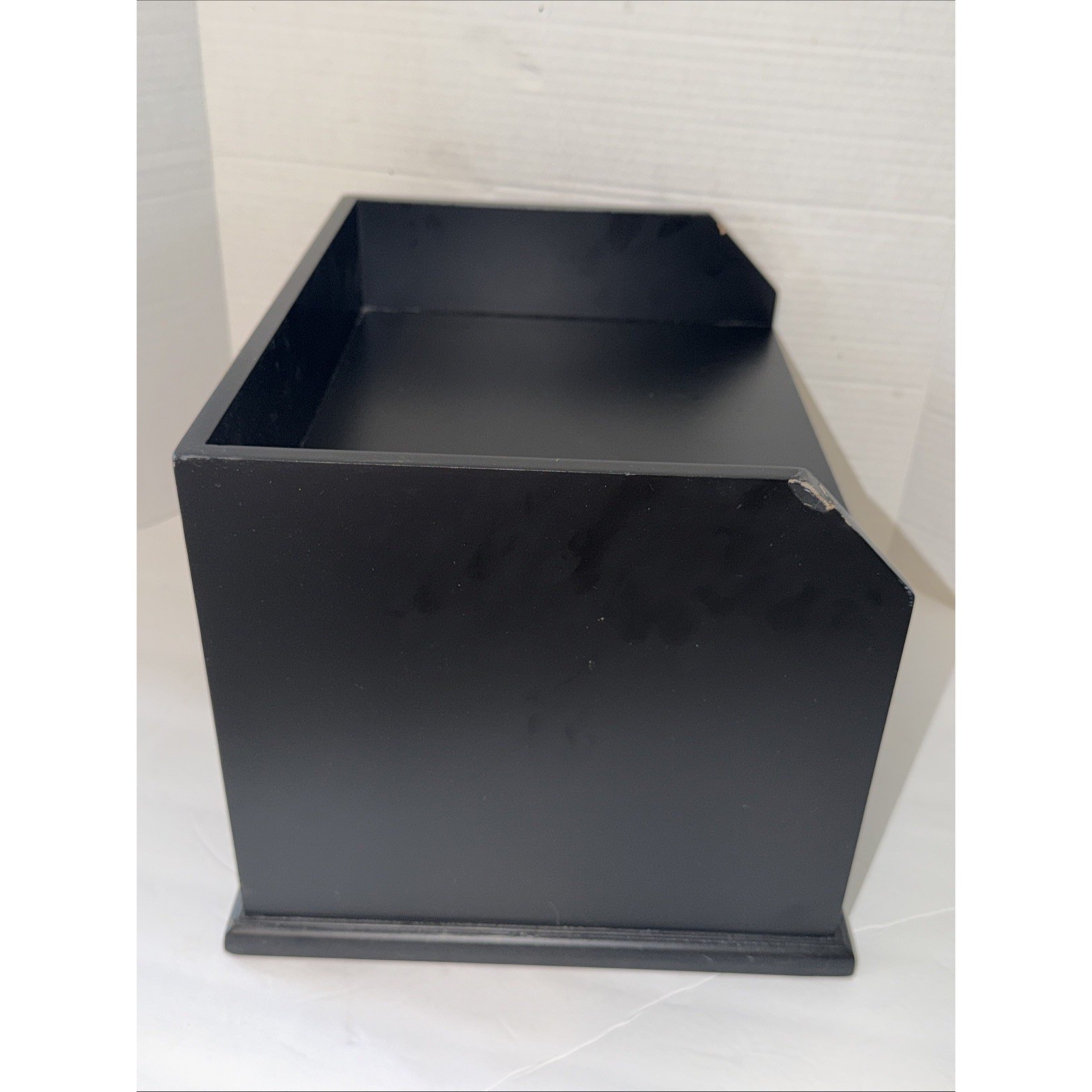 Pottery Barn Black Wood Desk Organizer 2 Drawer Apothecary Office Storage Box