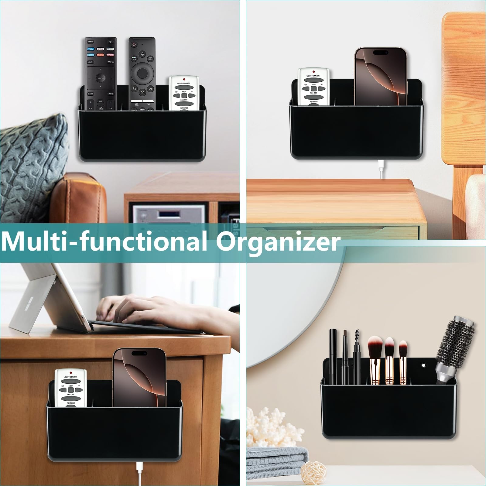3 Slot Remote Control Holder Pen Storage Accessories for Home Office School