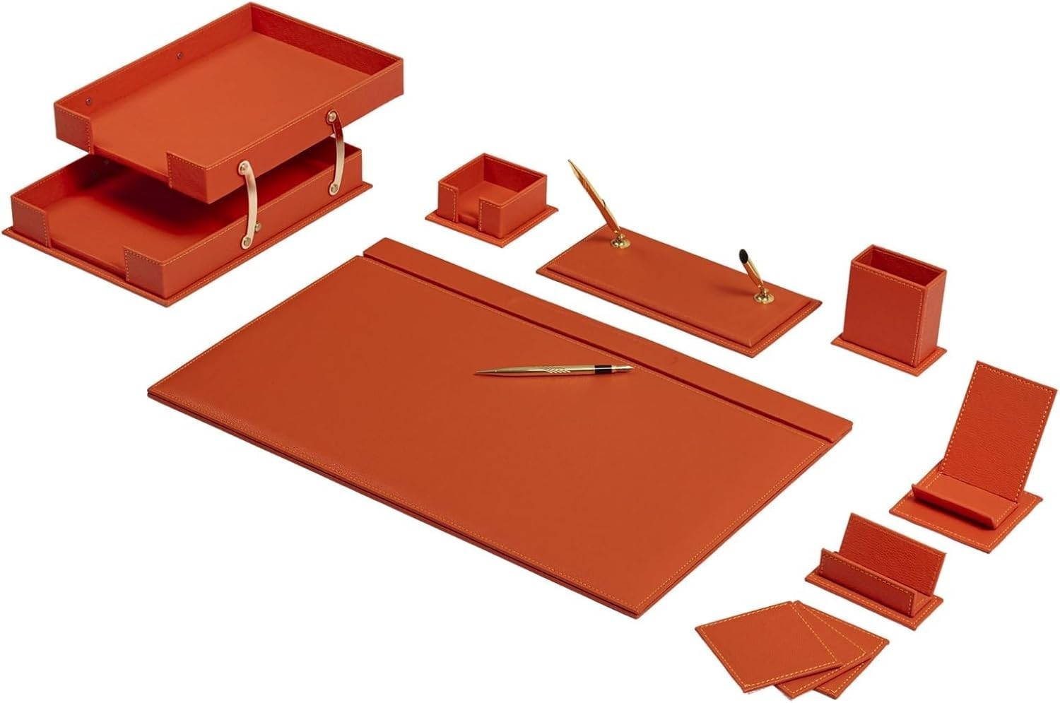 Classic Desk Organizer – 12 PCS Leather Desk Organizer Set – Desk Accessories