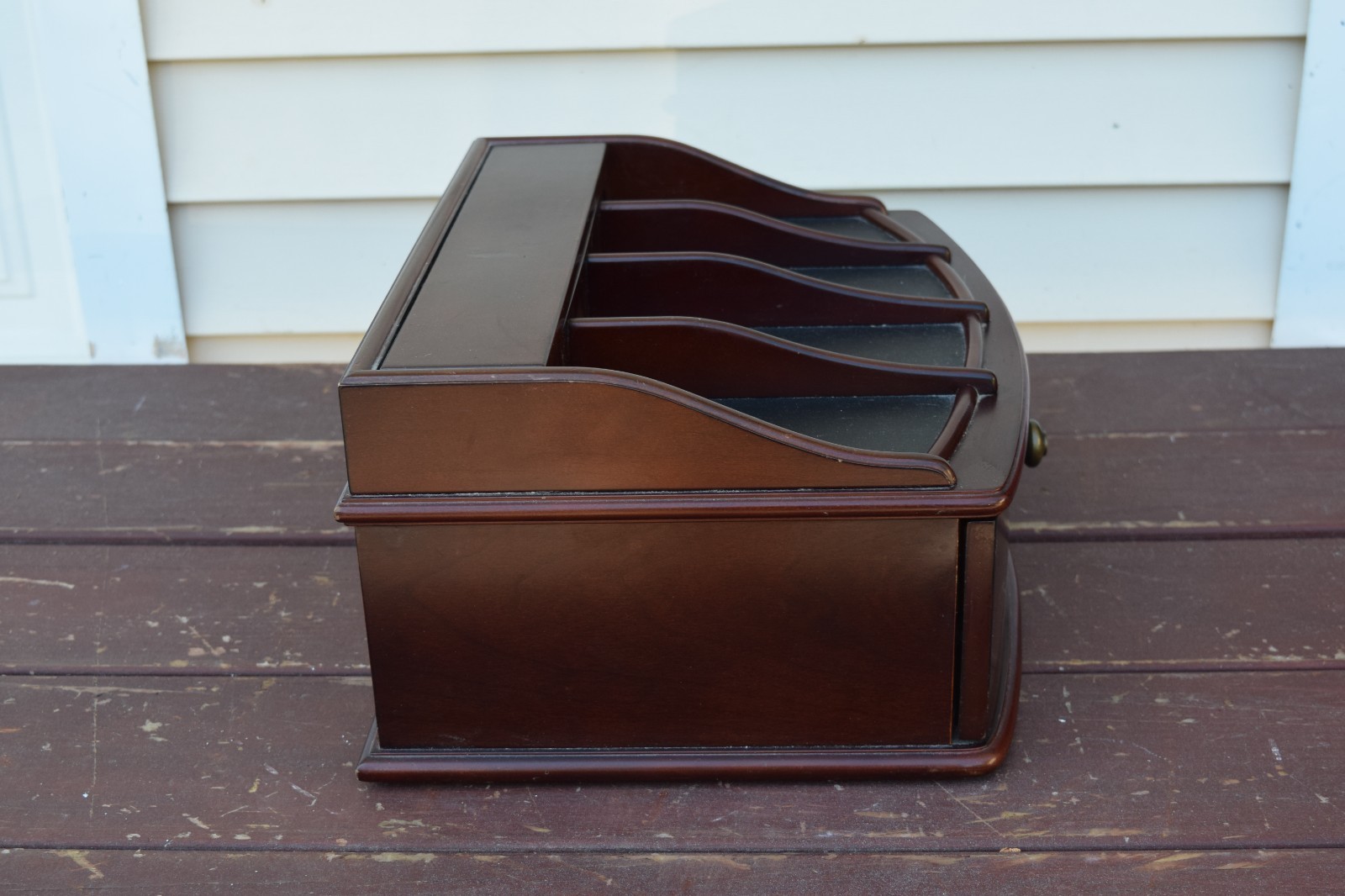 Bombay Company Desk Organizer Charging Station Mail Sorter Drawer Wood