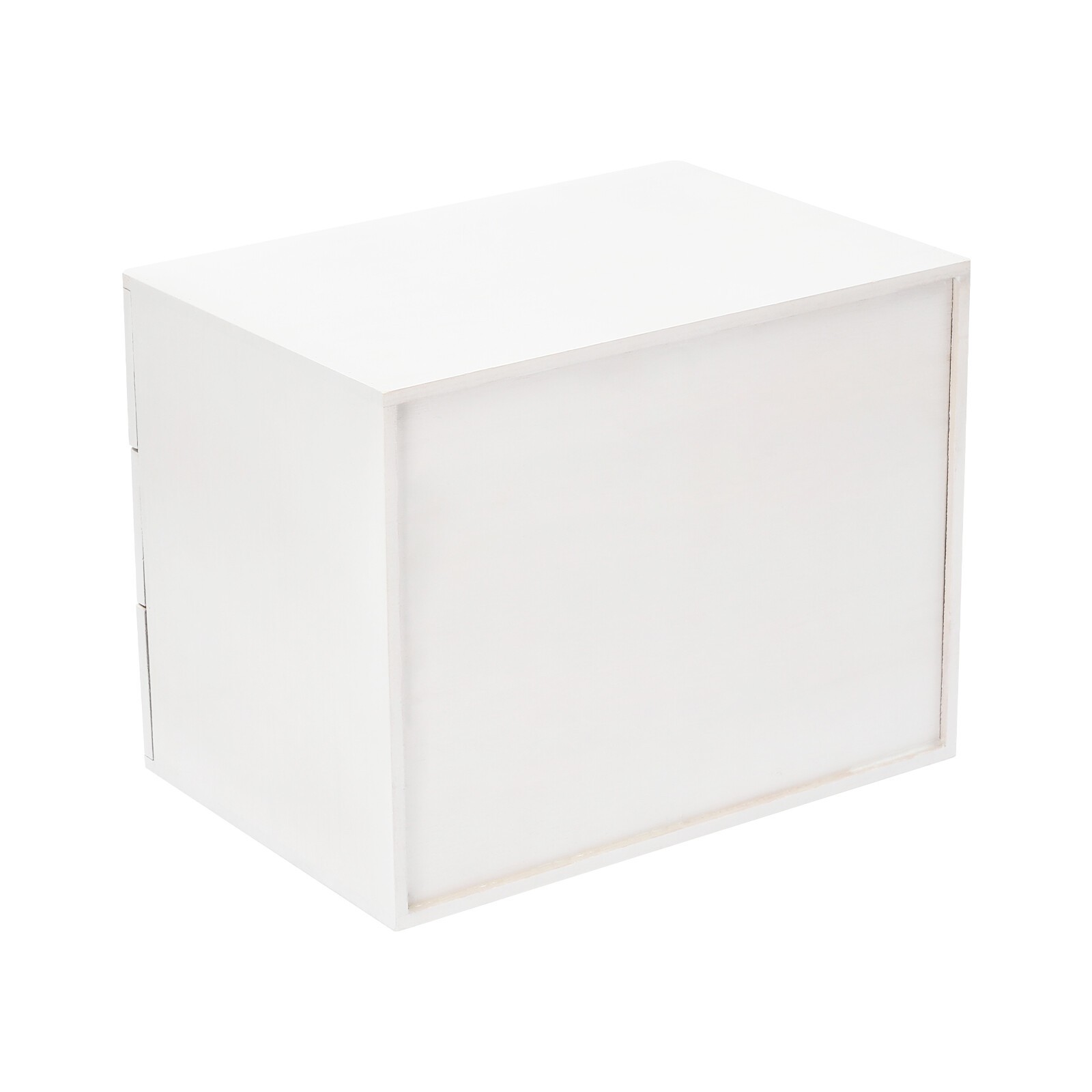 White Wooden Desktop Storage Box With Lockable Drawers Office Flat File Cabinet