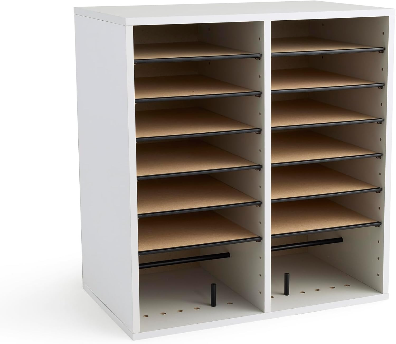 Wooden Paper and Mail Organizer for Home Office and Classroom, Adjustable Shelve