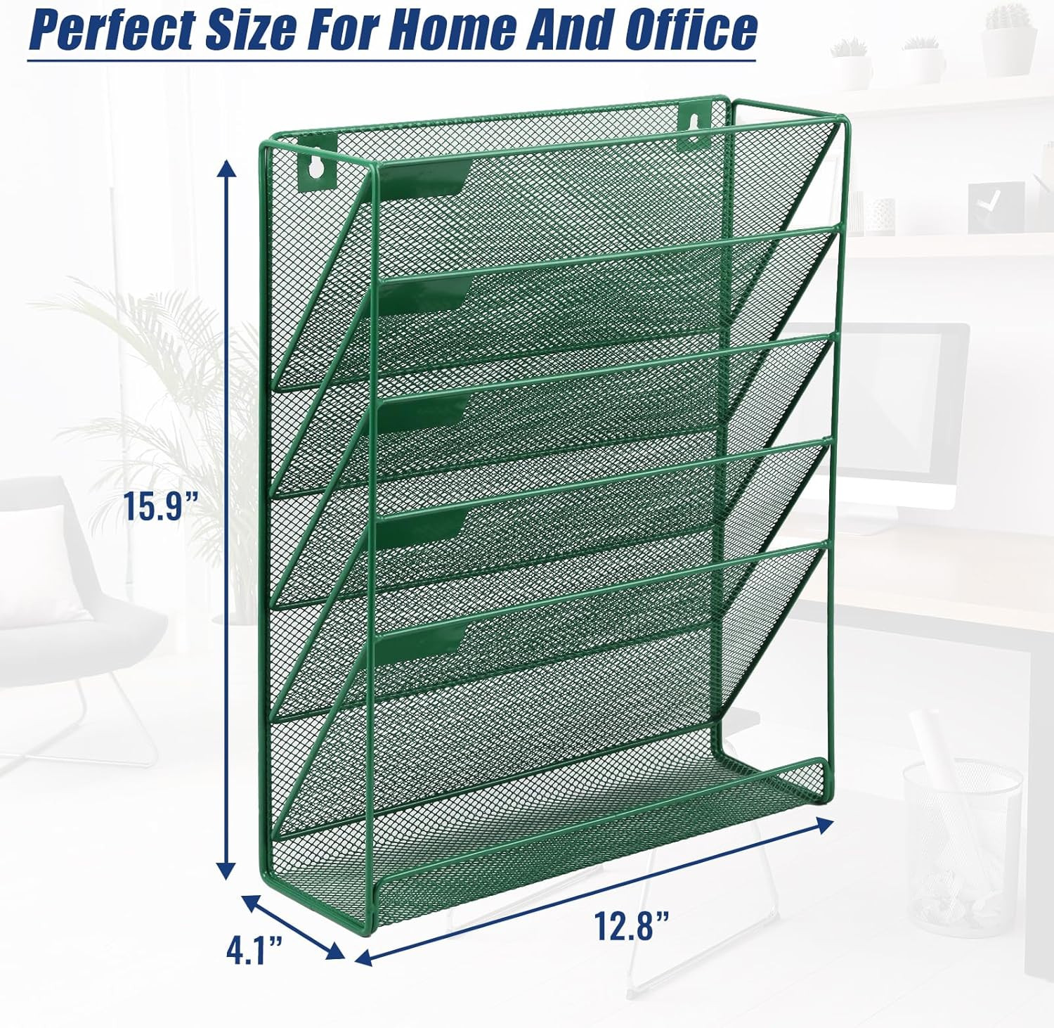 Desk File Organizer Mesh 6-Tier, Hanging Wall Mount Document Organization Stand,