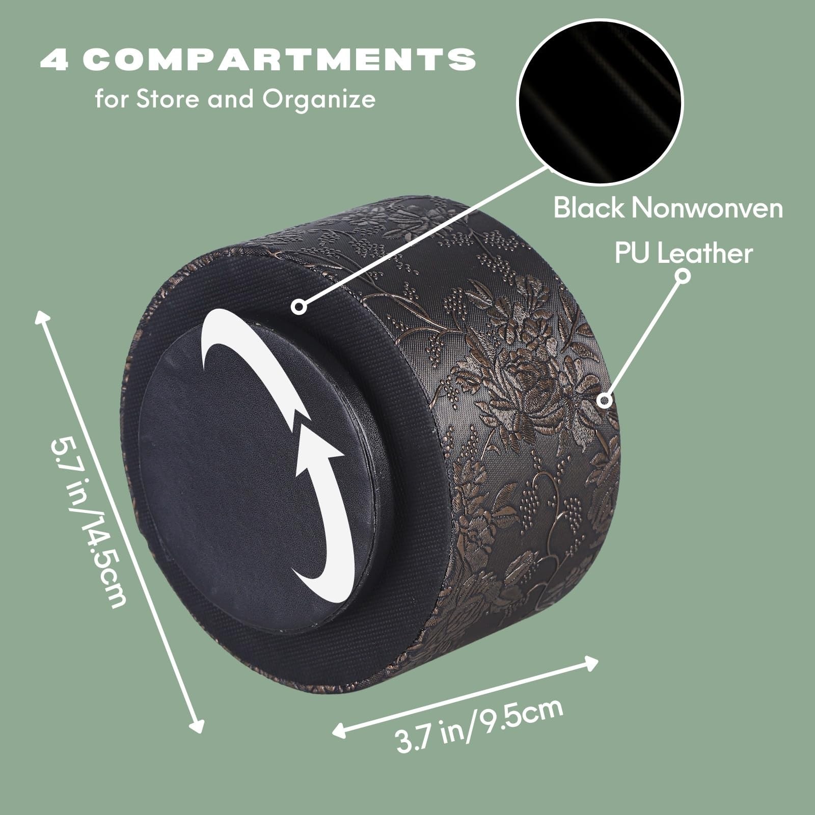 Coffee Table Remote Holder,PU Leather 360 Degree Rotating TV Remote Holder Fo…