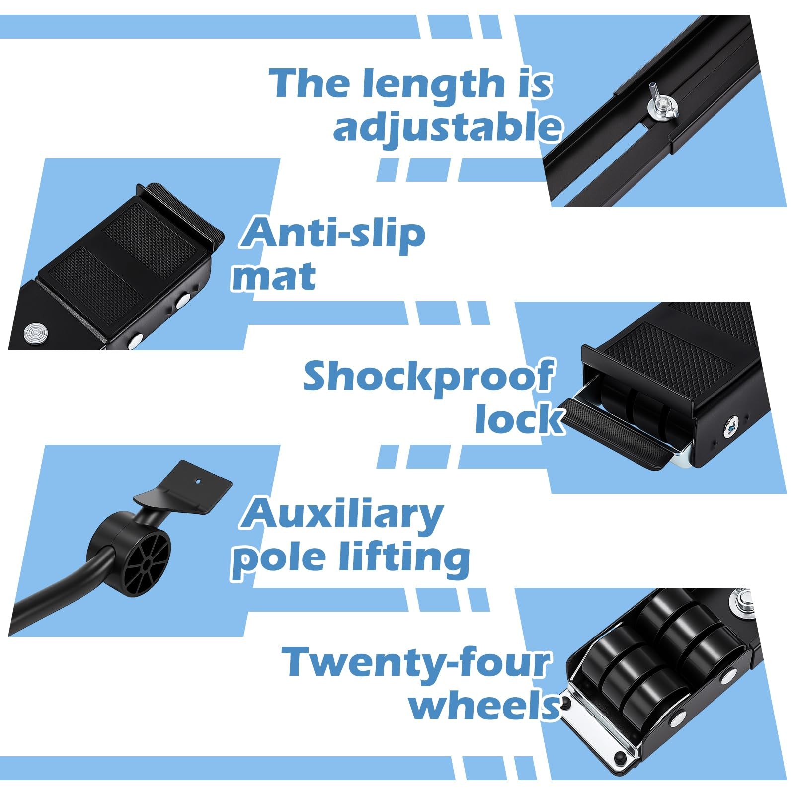 Adjustable File Caddy Wheel Dolly with Metal Lifters 18.1 to 28.1 Inch Mobile…