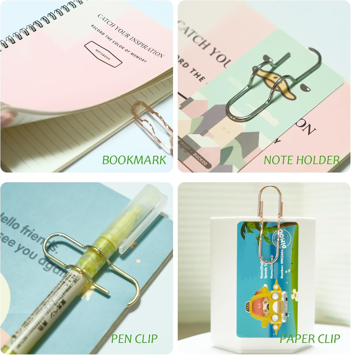 Multifunctional Pen Clips,20Pcs Portable Metal Paper Clips Large Size Office Sch