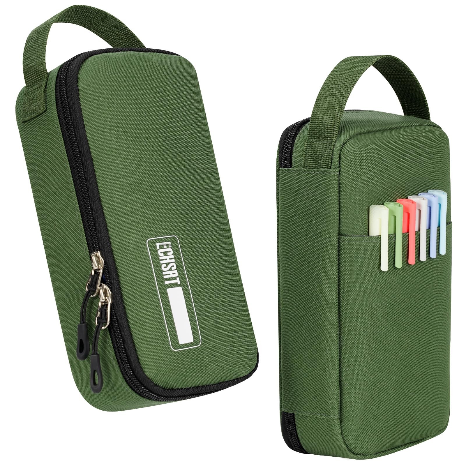 Large Capacity Pencil Case with Hidden Pocket, 1200D Oxford Fabric Zipper Pen…
