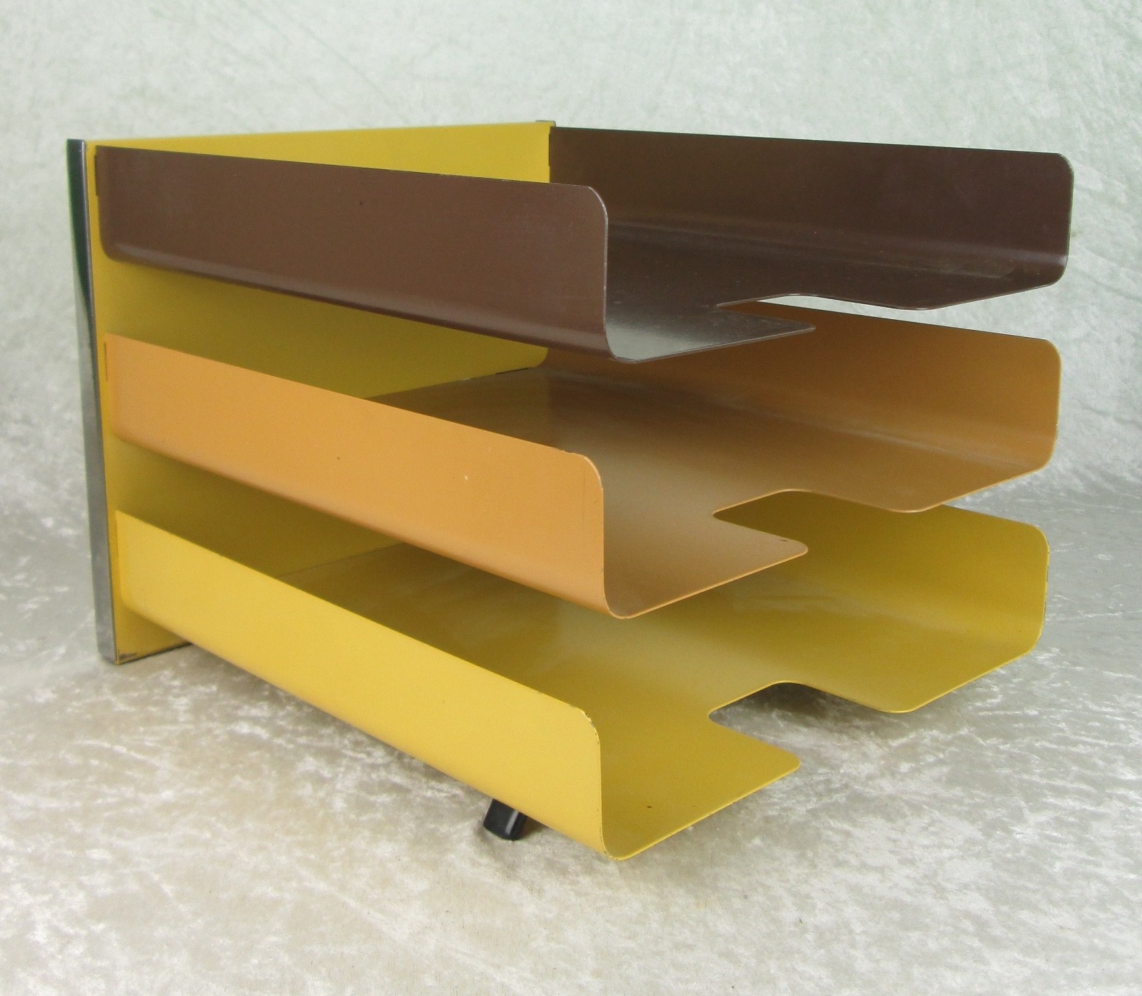Mosler Harbor Metal Letter Tray Organizer Mid Century Modern 3 Shelf Vintage