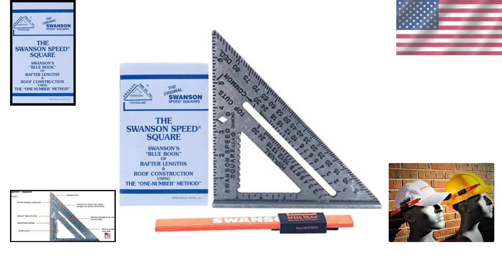 7-Inch Die Cast Aluminum Speed Square & Pencil Holder Set for Precision Projects