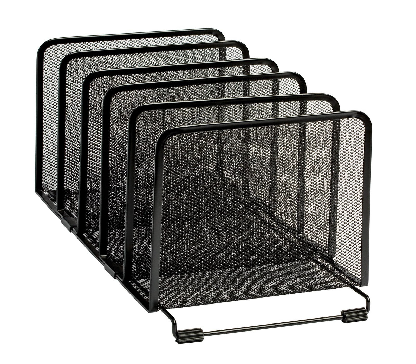 File Sorter Mesh Stackable Five Sorters Black 8.25×14.375×7.75 Inch Desk Rack