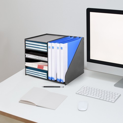 PVC File Organizer for Desk, 6 Tier Desk Organizer Paper Tray 15.35″ x 12.16″