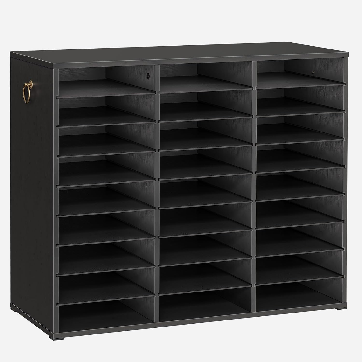 Literature Organizer, 27 Compartments Wooden Mail Organizer, Countertop Literatu