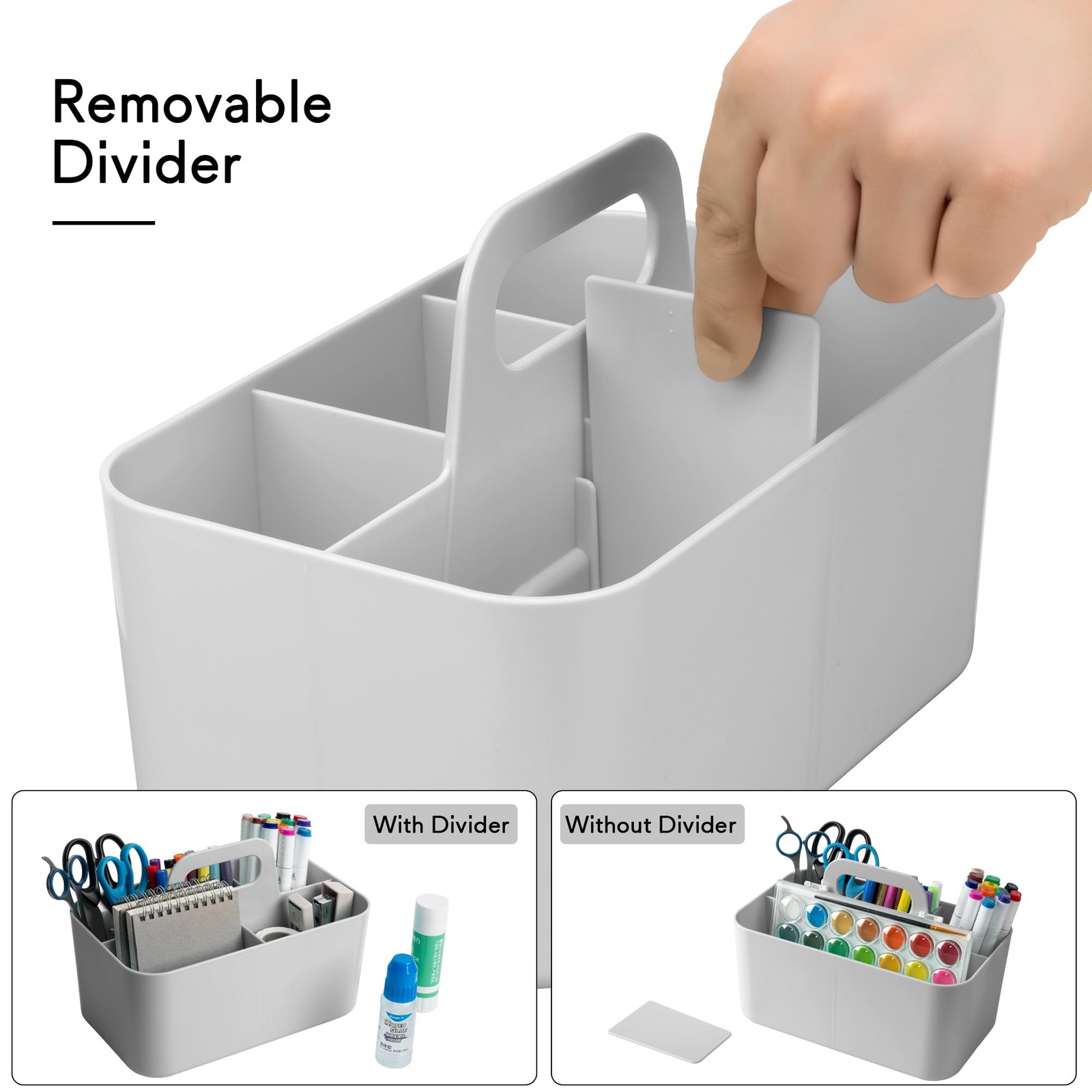 2 Pack Caddy Organizer With Handle Portable Plastic Caddy Storage Organizer For
