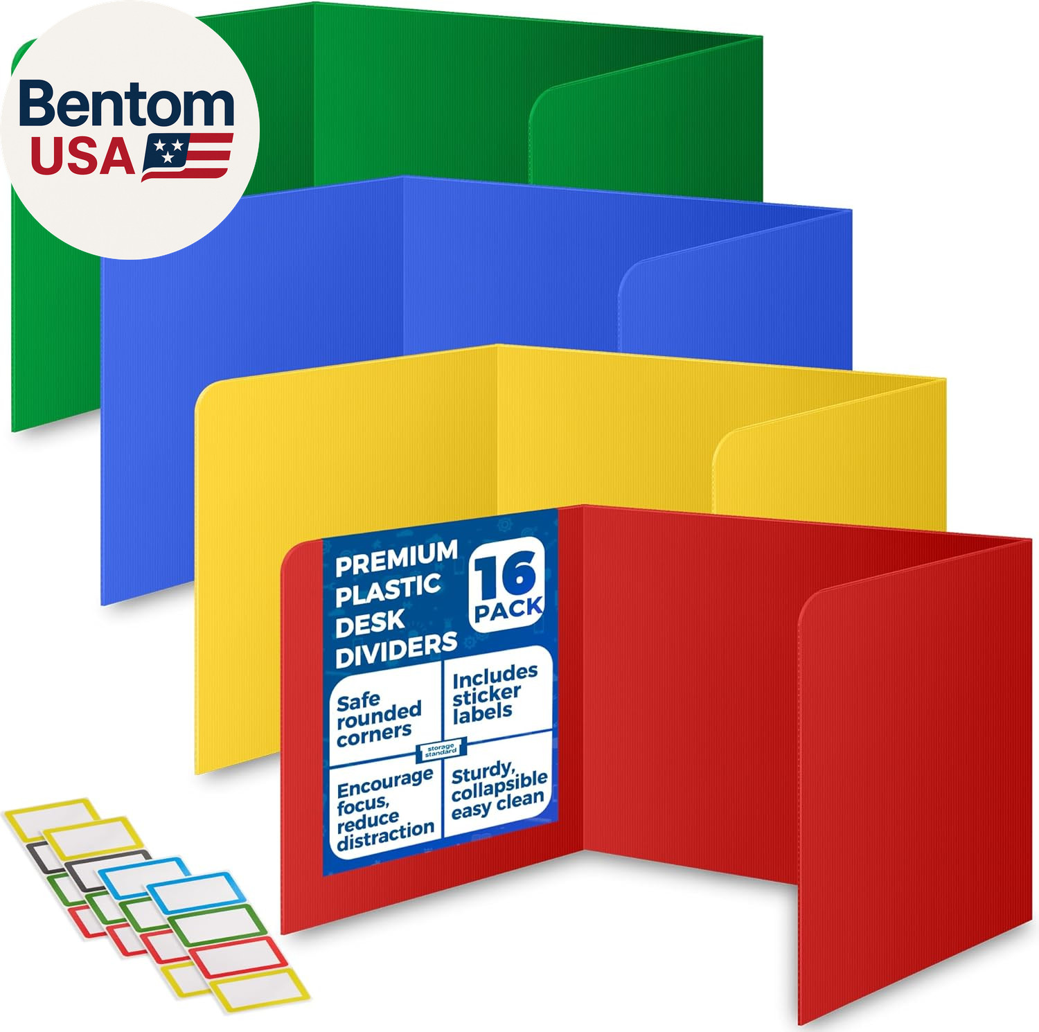 16-Pack Desk Dividers for Students – Durable & Waterproof Plastic Study Carrel D