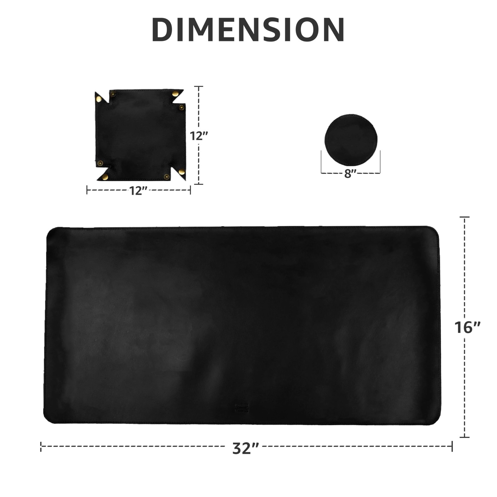 LEATHER VILLAGE Real Leather Desk Pad (3mm) Thick Double 32×16 Inch, Black