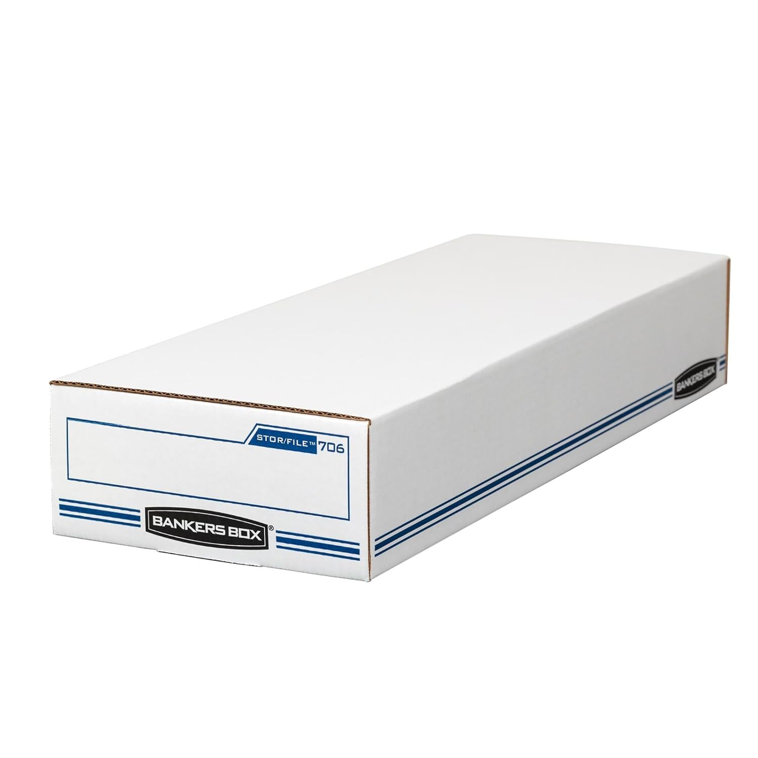 Bankers Box 12 Pack STOR/FILE Check Storage Boxes, Standard Setup, Blue;white