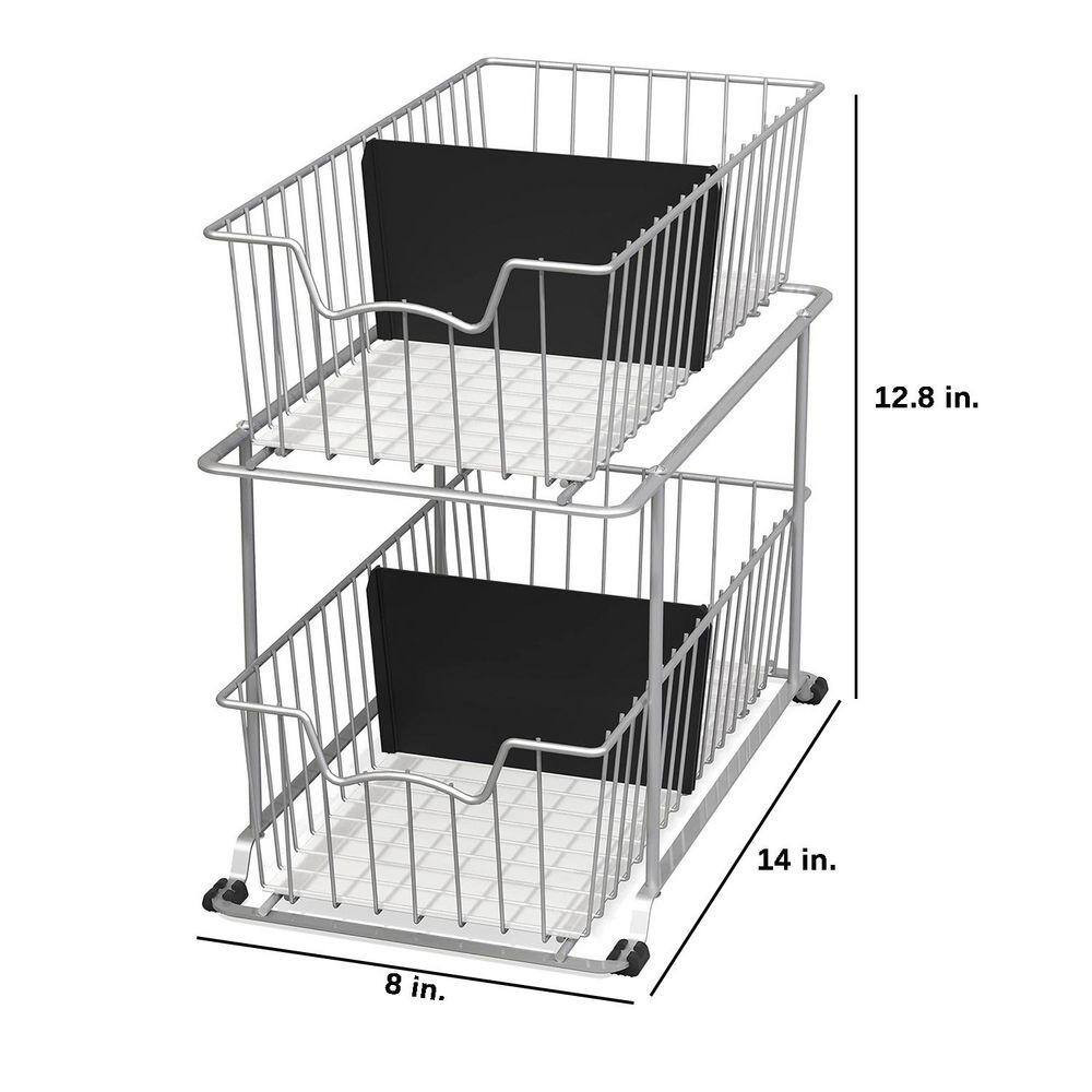 Grey 8 In. X 12.8 In. Metal Modern Desk Organizer Drawer