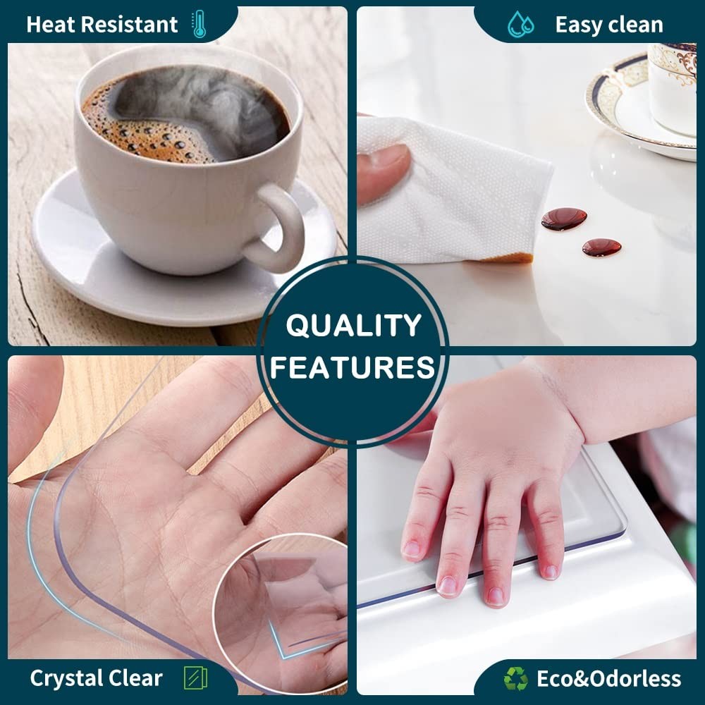 17×48 Multifunctional Desk Pad Clear PVC Plastic 17 x 48 inch, 1-clear Color