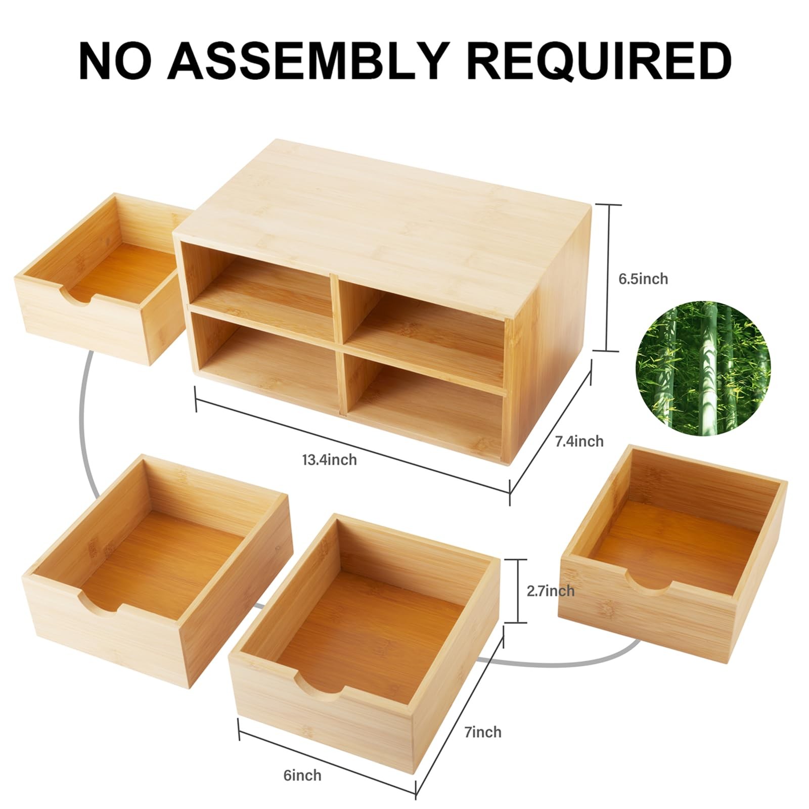 Desk Organizer 4 Drawers, Countertop Organizer with Drawers Makeup Storage Dr…
