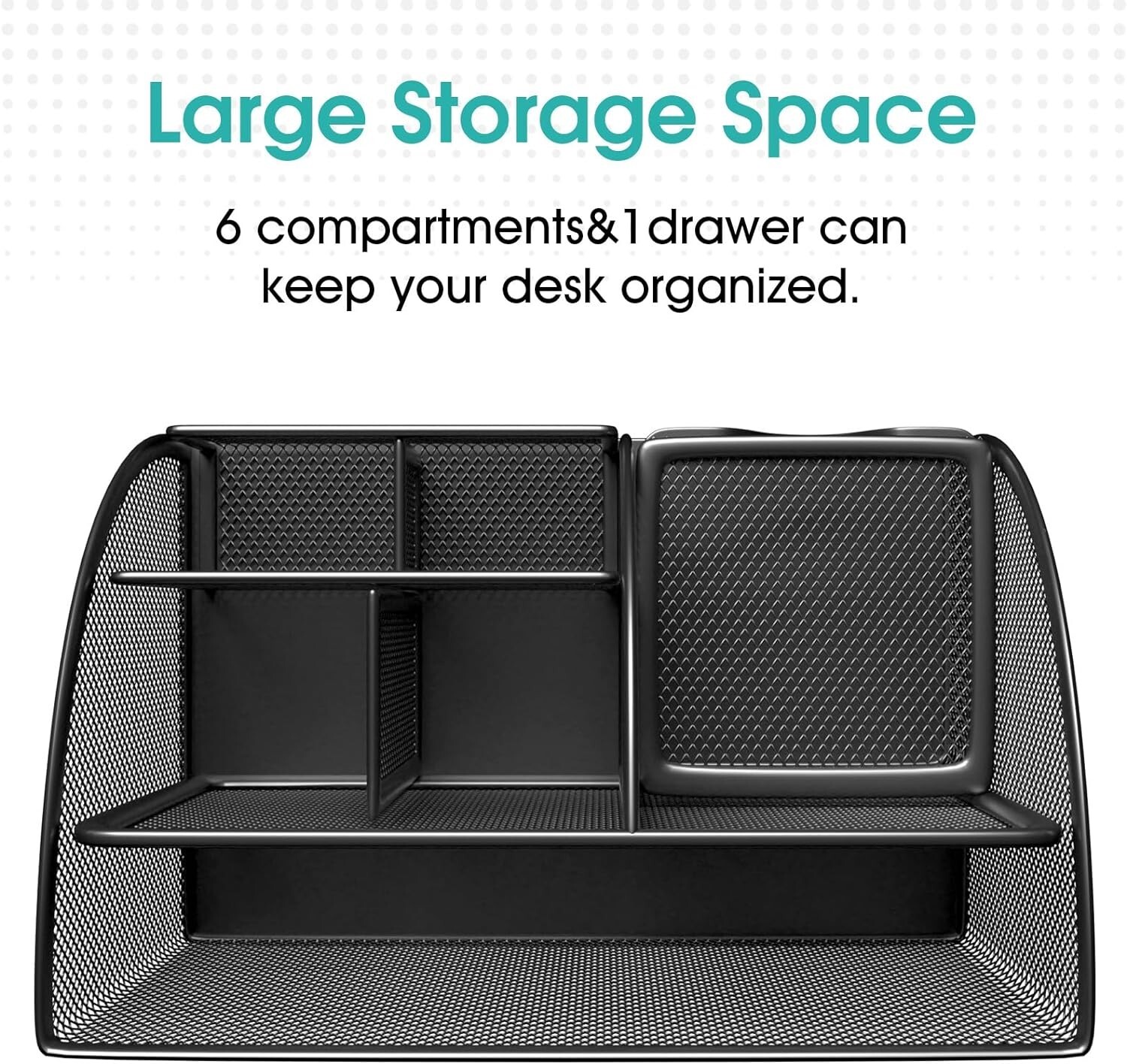 MaxGear Mesh Desk Organizer, Desktop Organizer 8.7 x 5.5 x 5 inch, 1 Pack