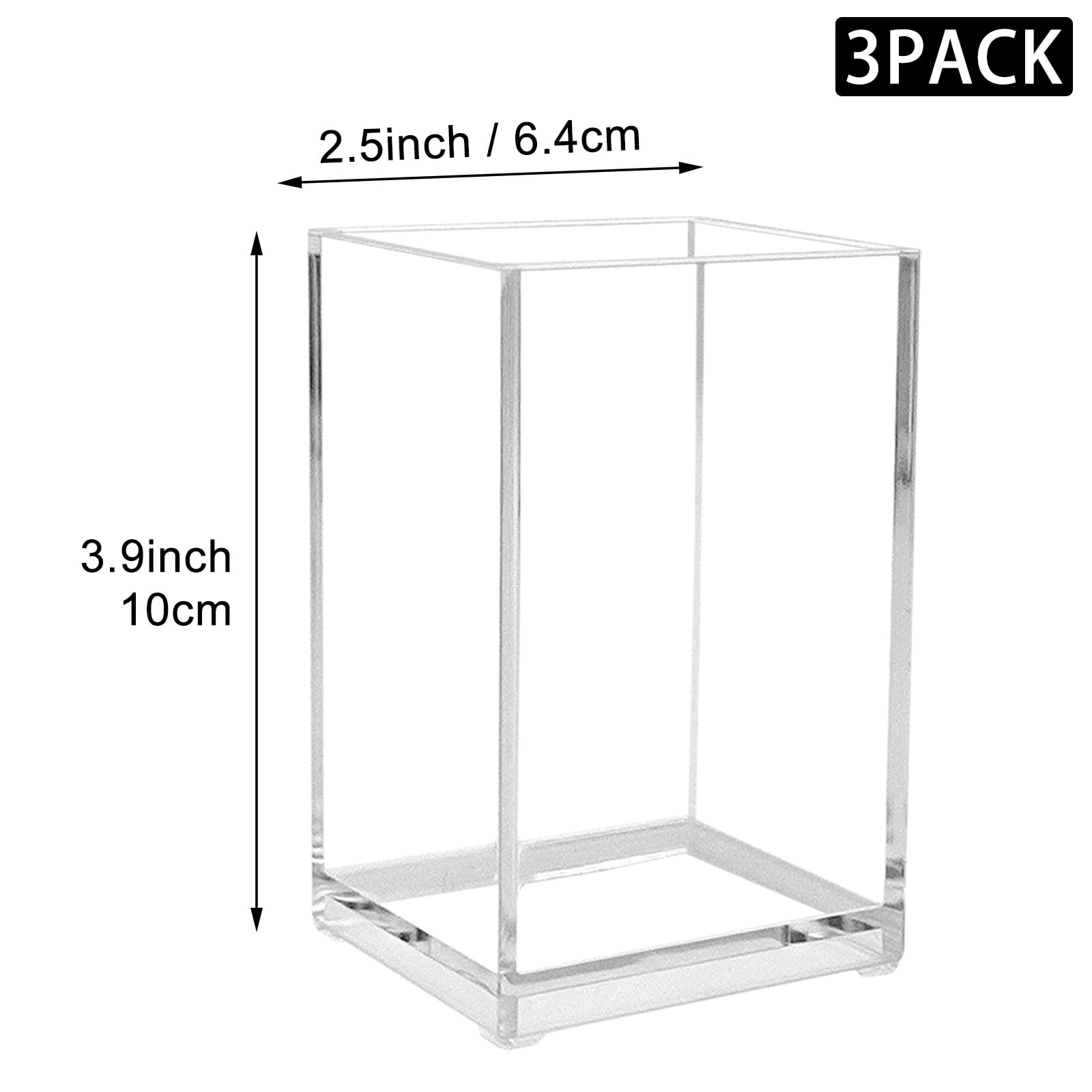 Cerpourt 3 Pack Clear Acrylic Makeup Brush Holder,Acrylic Cosmetic
