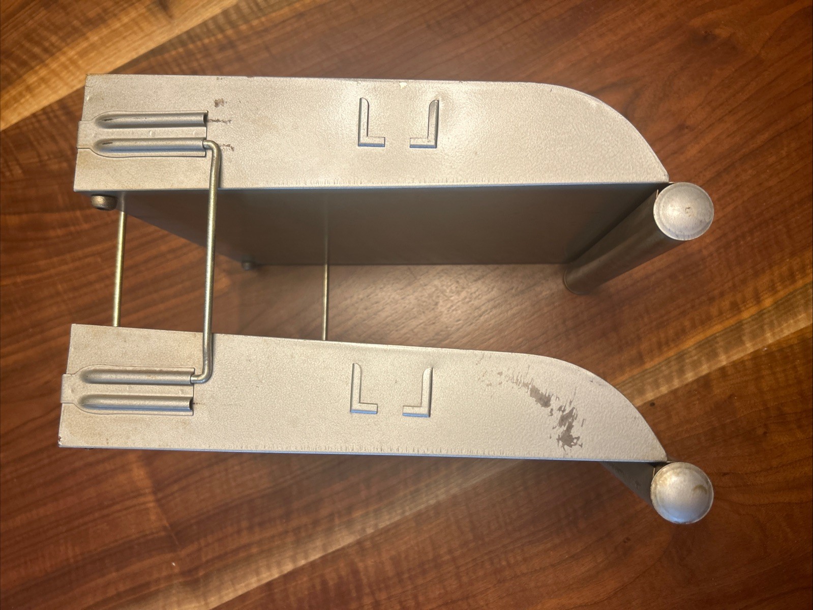 VINTAGE 2-TIER DESK TRAY ORGANIZER HEAVY STEEL IN OUT FILE TWO