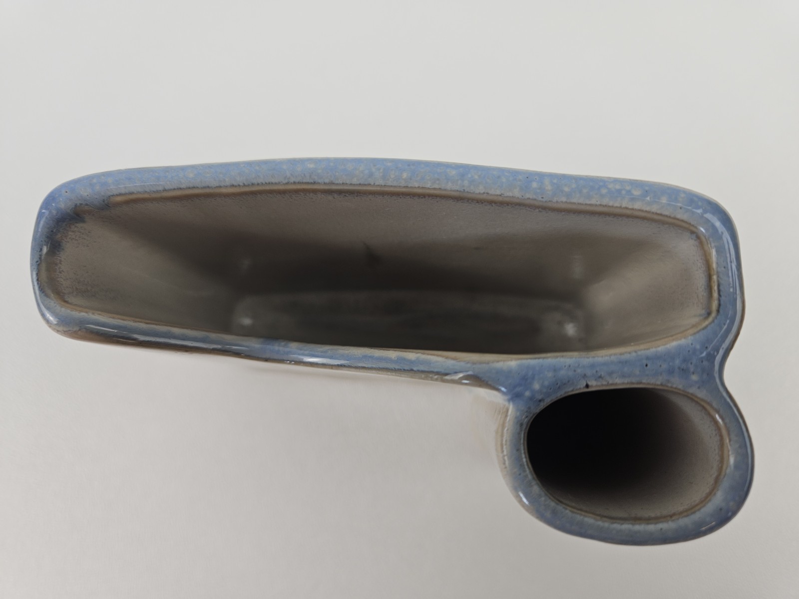 Bay Pottery Blue Grey Green Drip Glaze Desk Organizer Notepad And Pencil Holder