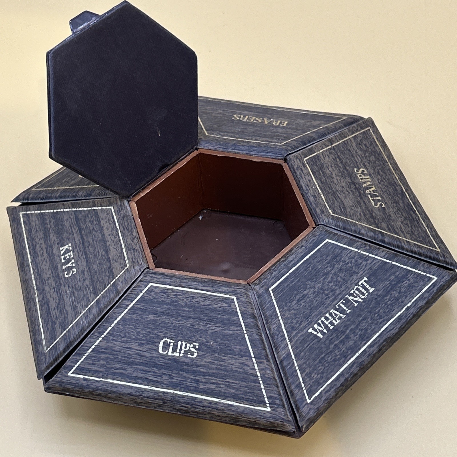 7.5” Vintage Plastic Desk Organizer. Japan