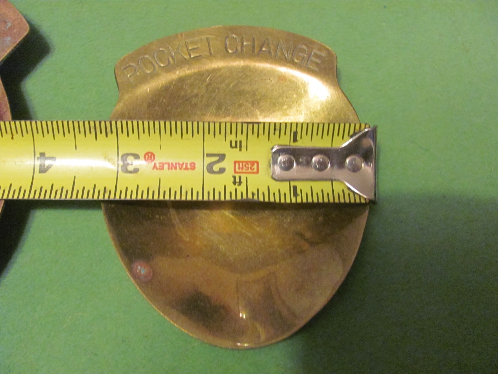 2 Vintage solid Brass Pocket Change Trays Trinket Dish